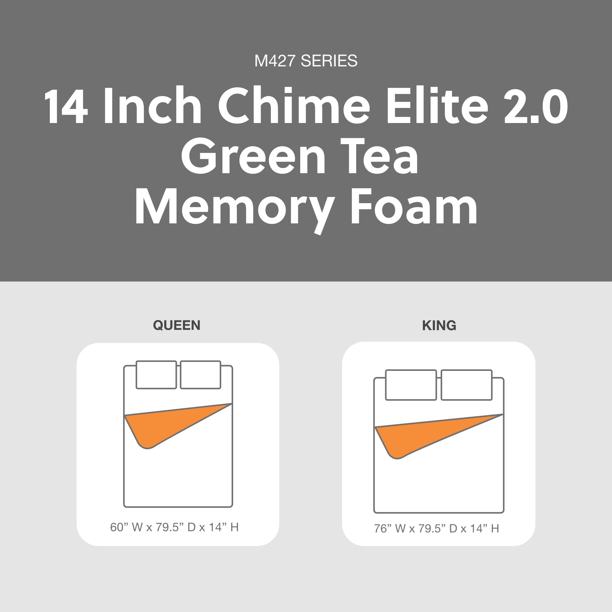Signature Design By Ashley 14 Inch Chime Elite 2.0 Ultra Plush Green Tea Memory Foam Mattress For Cool Sleep And Pressure Relief