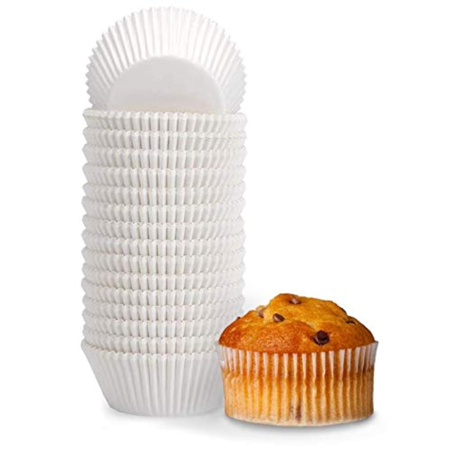 Happy Sales Giant Baking Muffin Cups Liner, White, Pack Of 1000, 375Ax 275A X 2A