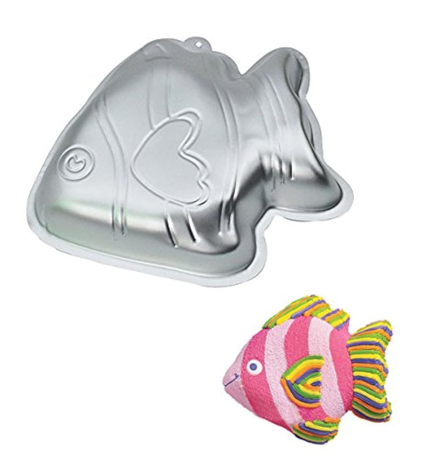 WOBATOY wotoy Cute Aluminum Fish Cake Baking Mold Pan - 10 INCH