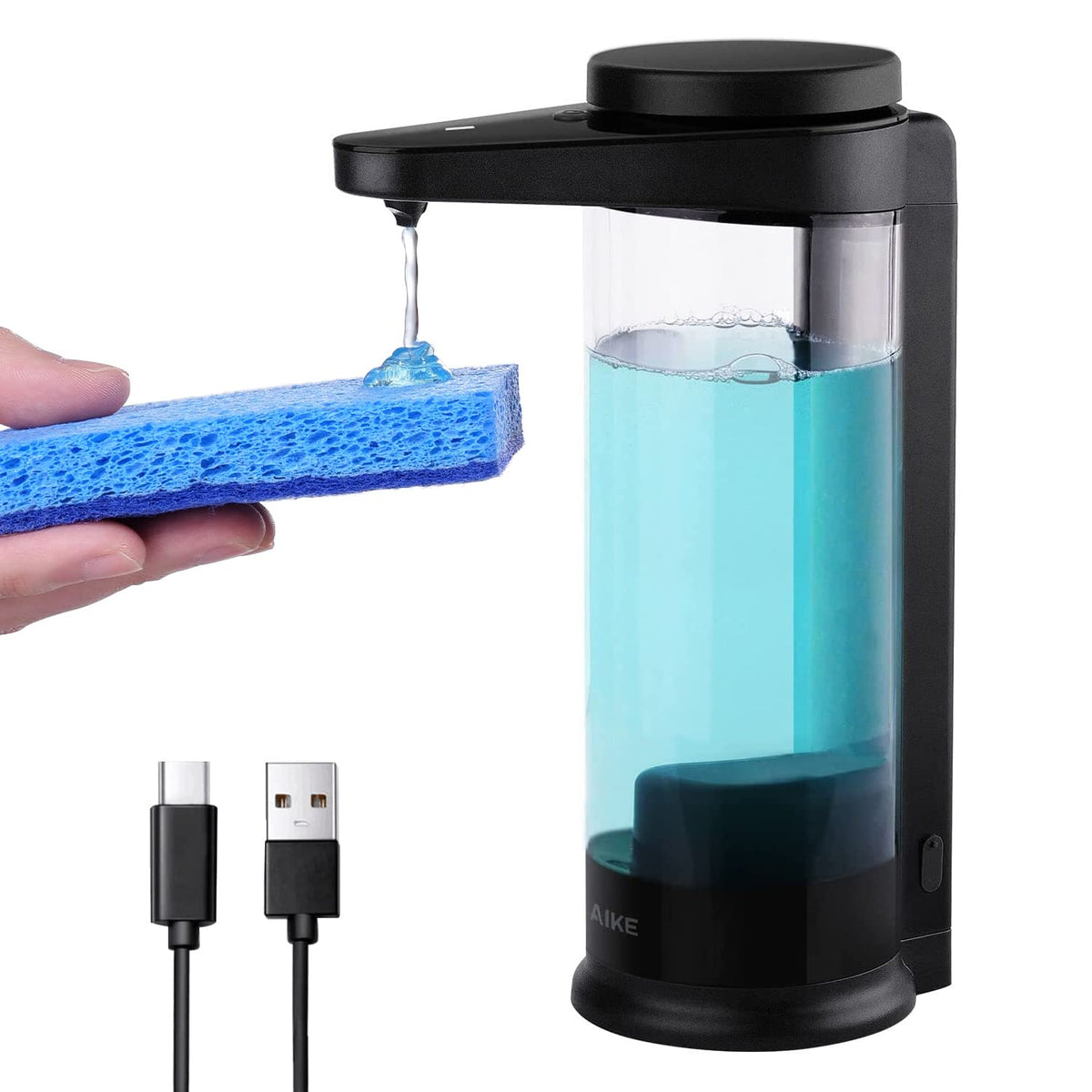 Aike 17Oz. Touch-Free Rechargeable Automatic Liquid Soap Dispenser For Kitchen Dish Soap
