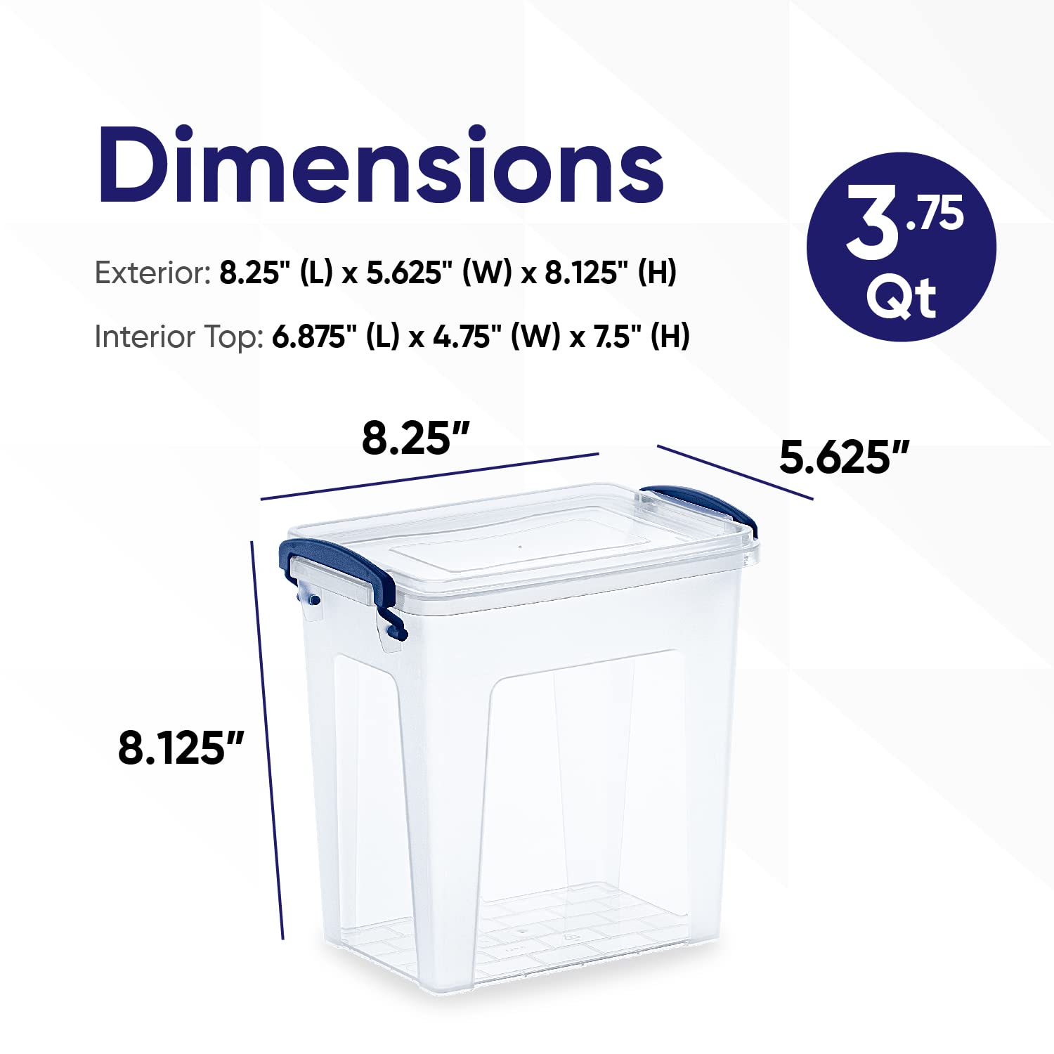 Superio Mini Deep Storage Organizer Bin With Lid X-Deep Small Clear Storage Box With Latch For Home, Kitchen, Garage- Store Toys