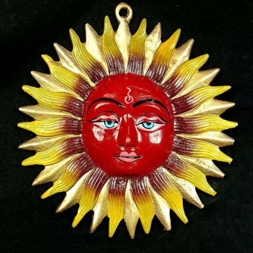 Vastu Art Fengshui Vastu Metal Sun Mask Home Wall Hanging For Symbolizes The Sun, And Its Vital Energies, Prosperity Decorative 