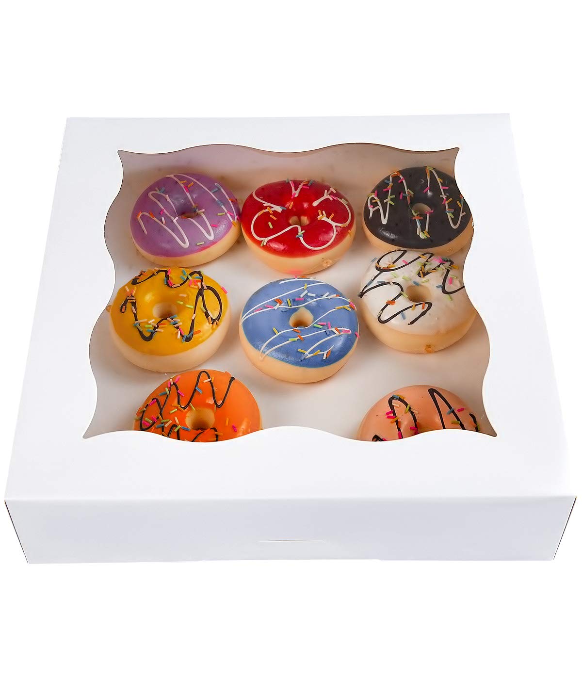 Cherry 15-Pack 12''X12''X3''White Bakery Boxes With Pvc Window For Pie And Cookies Boxes Large Natural Paper Box,Pack Of 15