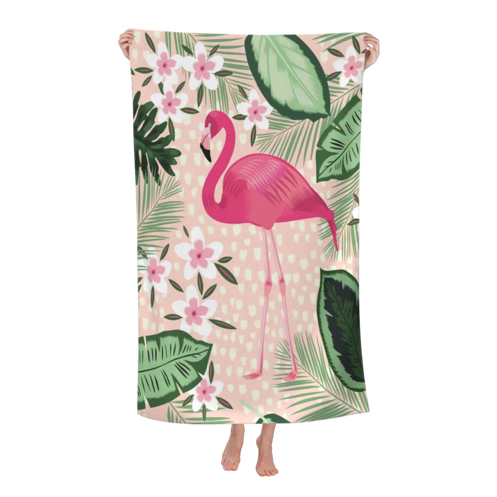 Flamingo Beach Towel For Women, Microfiber Beach Towels For Adults, Cute Personalized Beach Towels Bulk, Big Extra Large Beach T