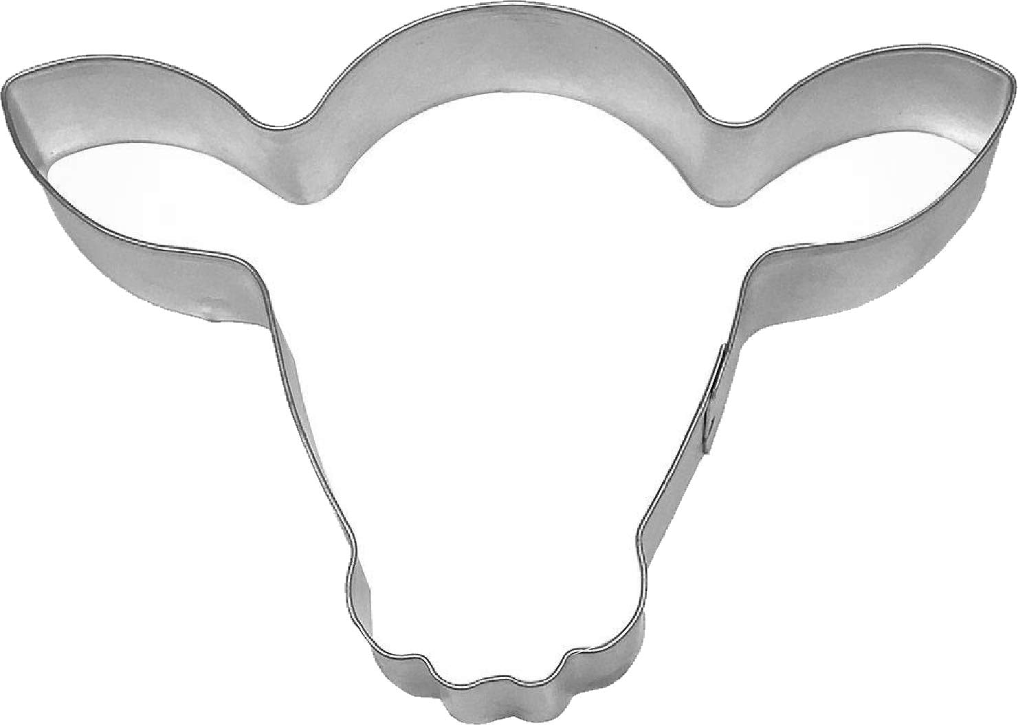 Cow Face/Steer Head 5.25 Inch Cookie Cutter From The Cookie Cutter Shop - Tin Plated Steel Cookie Cutter - Made In The Usa