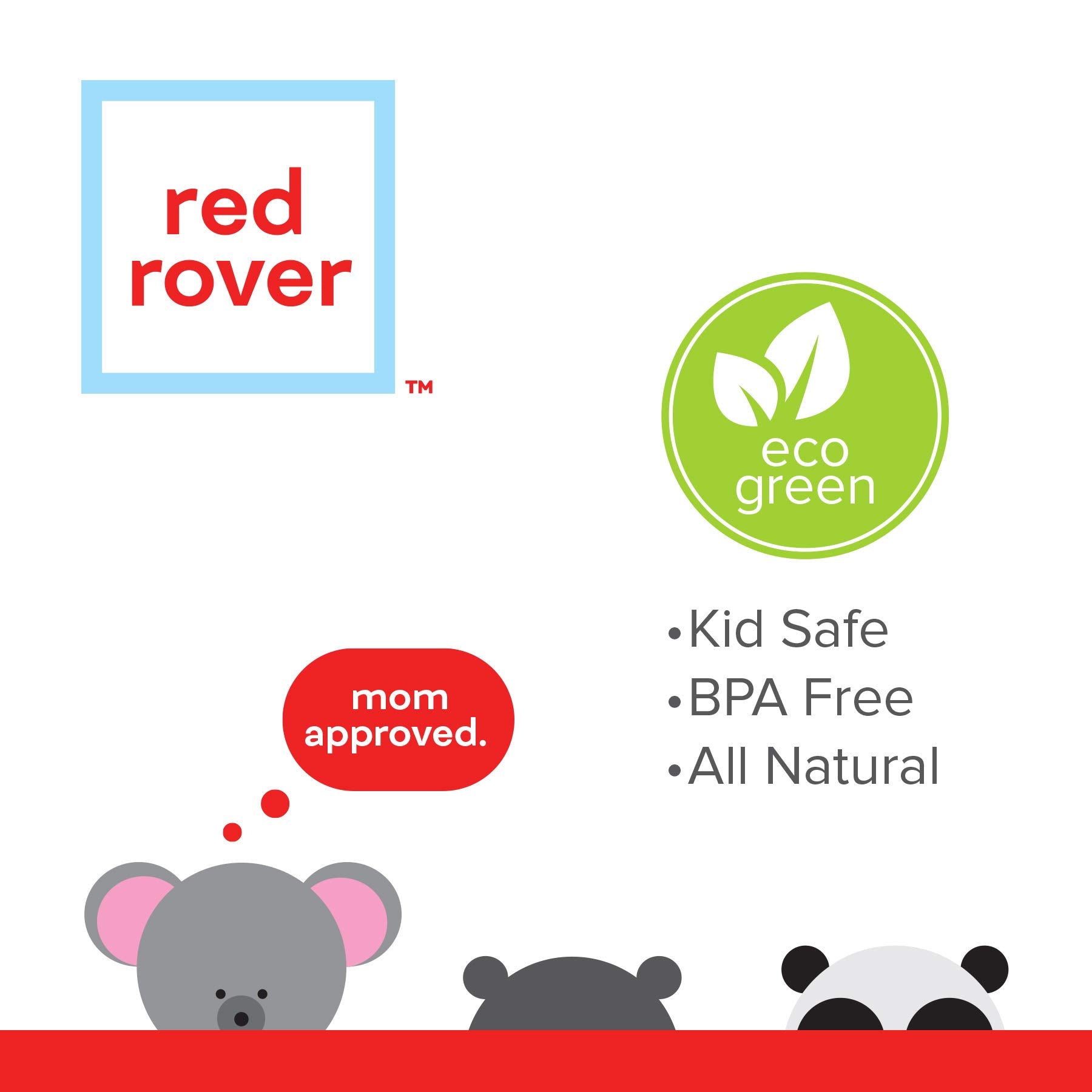 Red Rover Animal Bamboo Kid'S Bowls Multicolor, Set Of 4