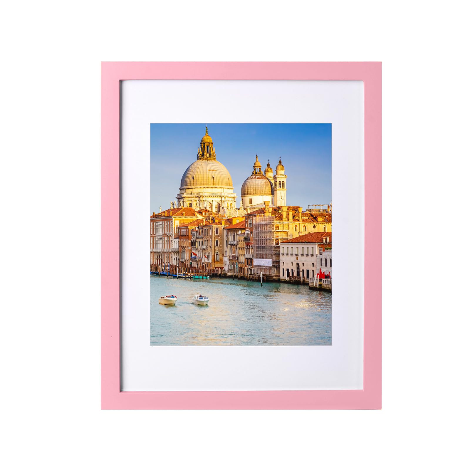 wyooxoo 11x14 Picture Frame Light pink Made of Solid Wood Photo Frames Display Pictures 8x10 with Mat or 11x14 Without Mat Color