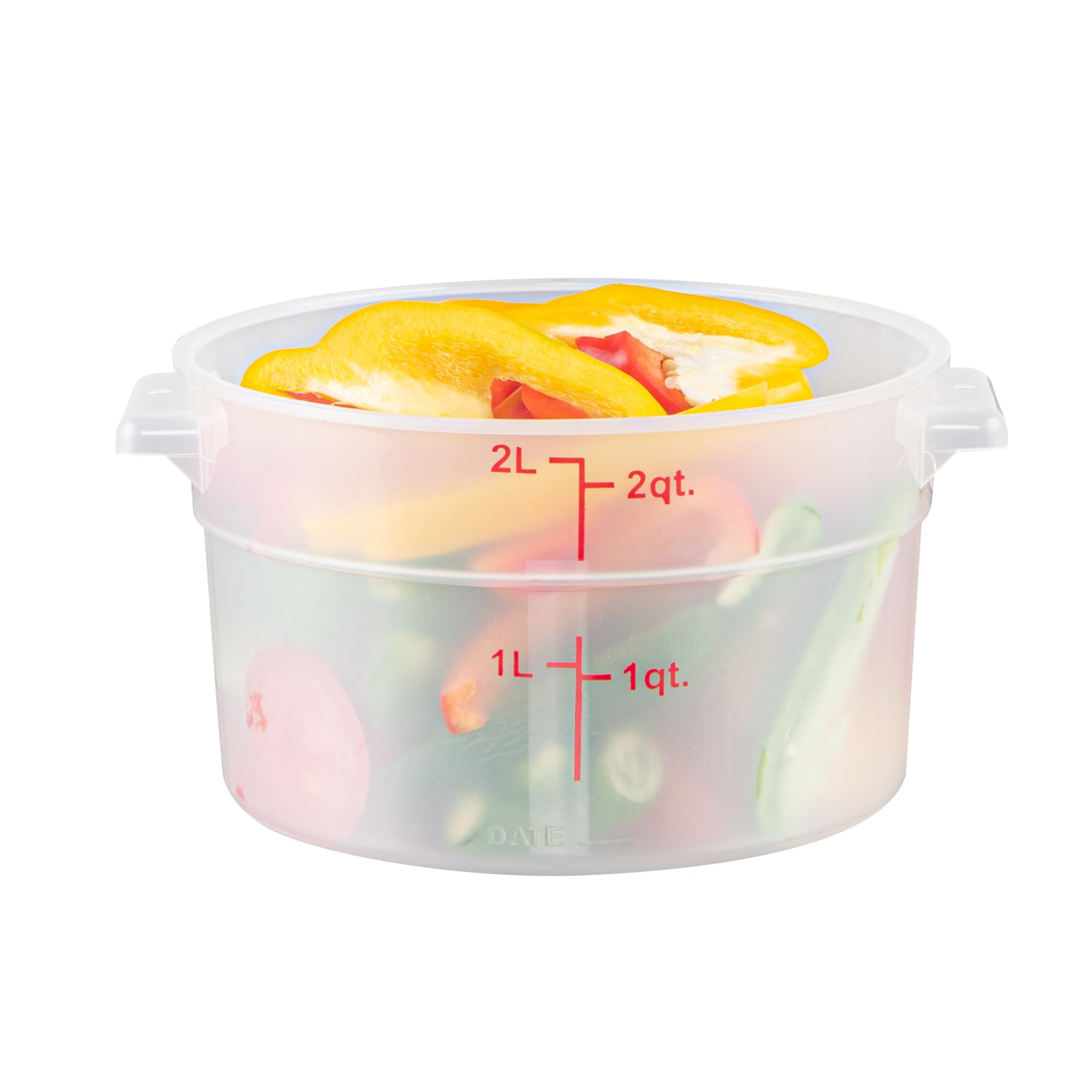 Restaurantware-Met Lux 2 Quart Food Storage Container, 1 Translucent Storage Container - Lids Sold Separately, Red Volume Marker