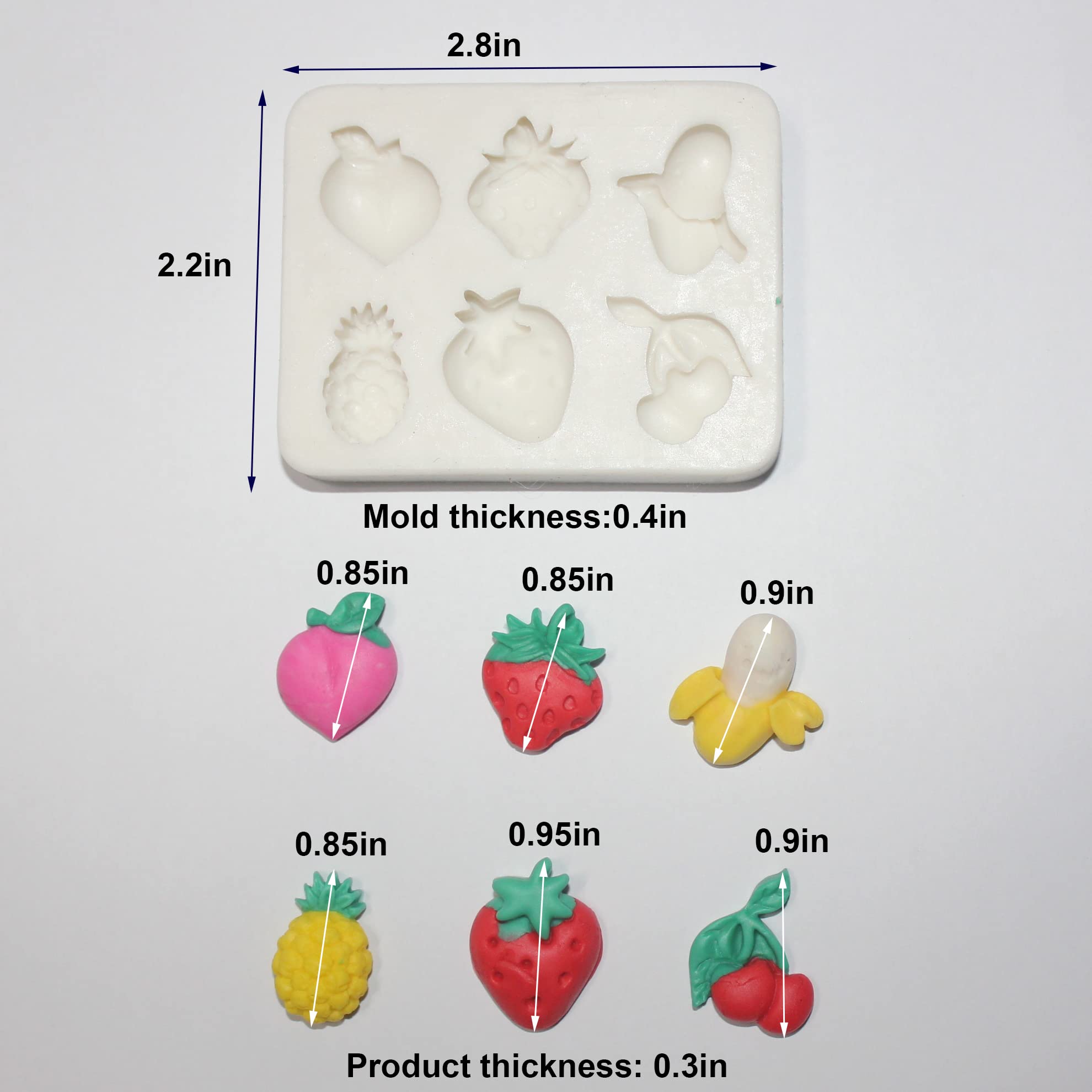 Lvdge Lovely Small Items Silicone Fondant Molds Set For Cake Topper, Gumpaste, Candy & Chocolate, Polymer Clay And More (Vegetab