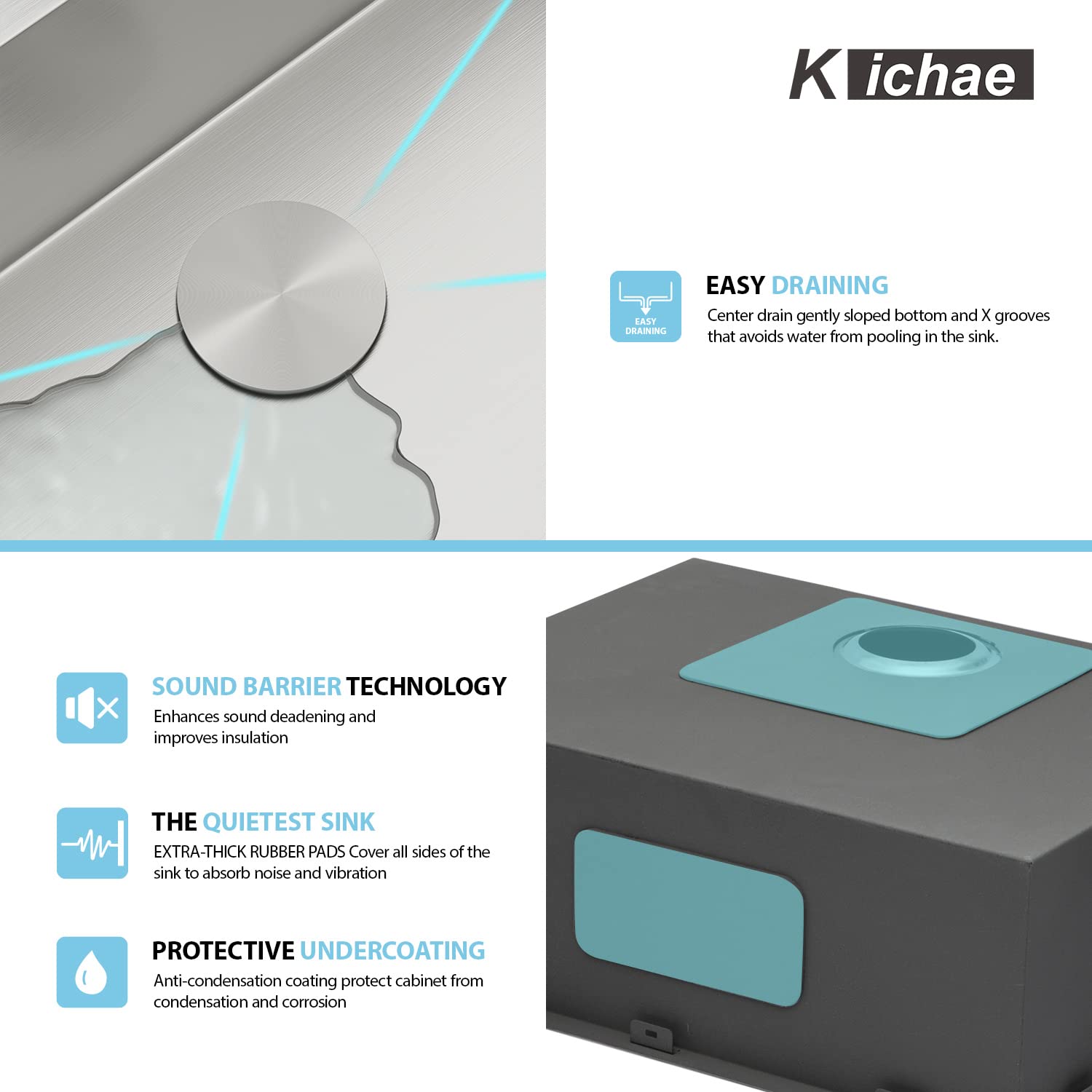 Kichae 28 Drop In Kitchen Sink - 28X22 Inch Kitchen Sink Drop In 18 Gauge Stainless Steel Single Bowl Handmade Topmount Kitchen
