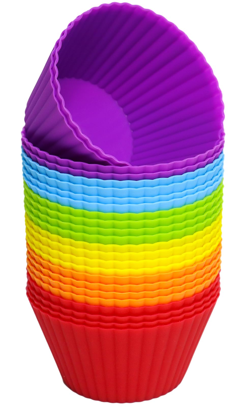 Pharamat Extra Large Silicone Cupcake Muffin Cups 24 Pack, 3.54 Inch Cupcake And Muffin Liners, Reusable Jumbo Silicone Baking C