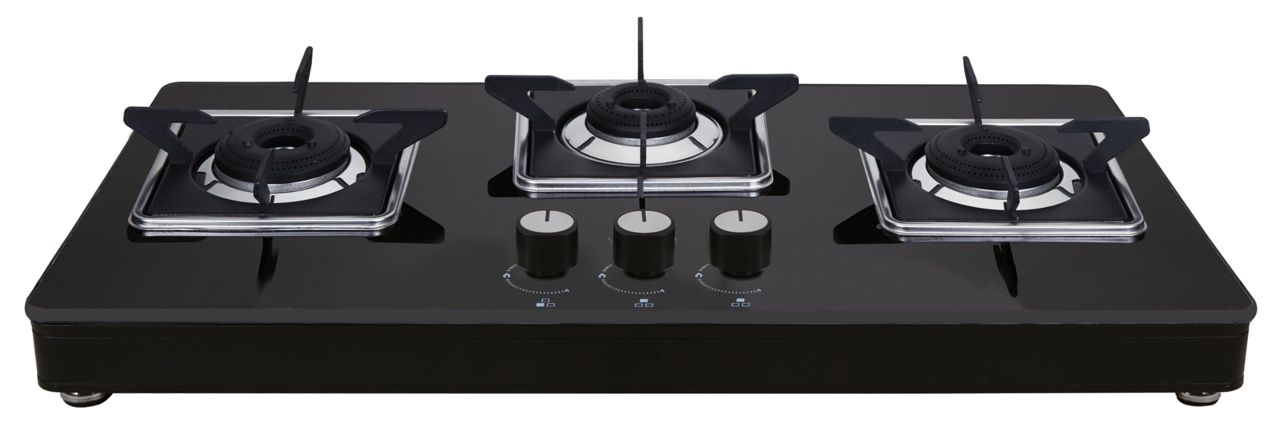 Whirlpool 75Cm 3 Burner Gas Stove | Grandiosa Ultra 753 Ct | Heavy Duty Forged Brass Burners | 8Mm Toughened Black Glass | 5Yea