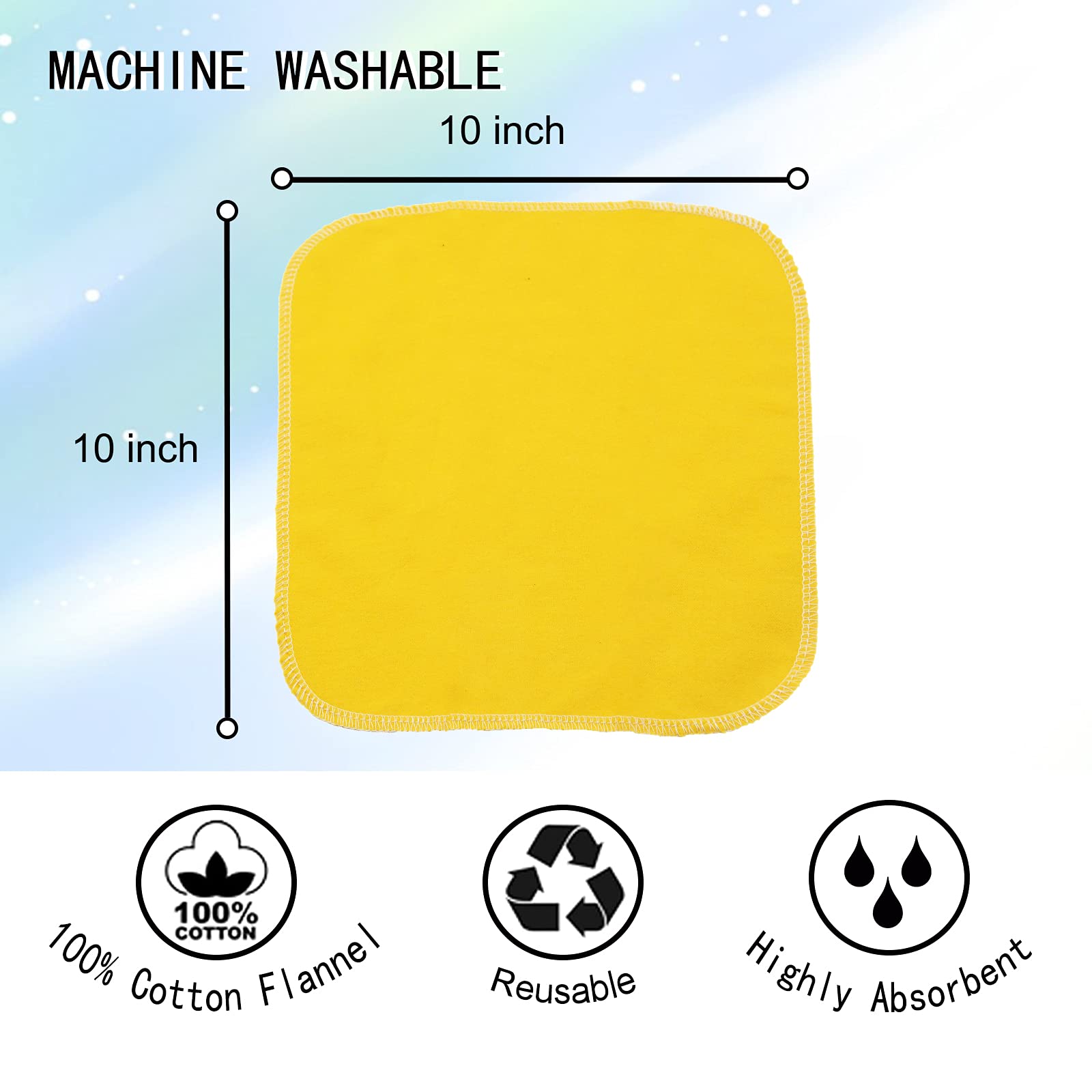 Reusable Paperless Towels, Washable 100% Cotton Cloth Paperless Towels - 30 Pack 10'' X 10'' Zero Waste Reusable Napkins Eco Fri