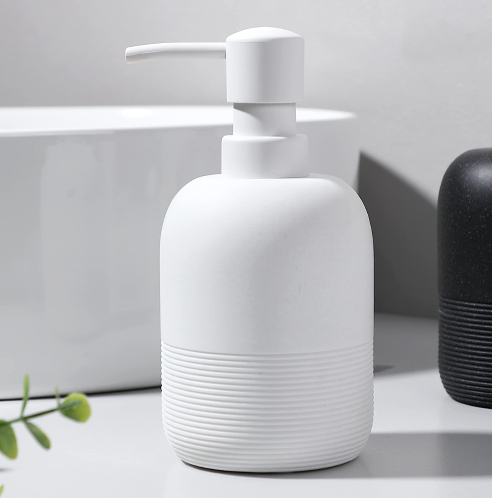 Galdal White Soap Lotion Dispenser With A Spare Pump,Liquid Hand Soap Dispenser Sets For Bathroom Countertop,2Pcs/Set Soap Dispe