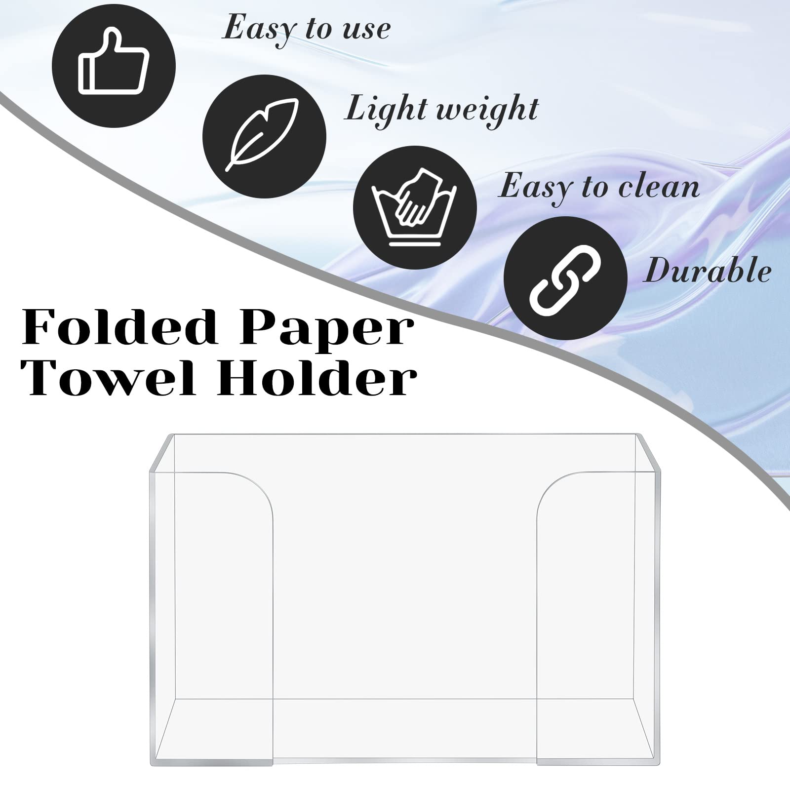 Deekin Paper Towel Dispenser Countertop Acrylic Folded Paper Towel Holder, 11.4'' W X 4.2'' D X 6.7'' H, Clear Guest Napkin Disp
