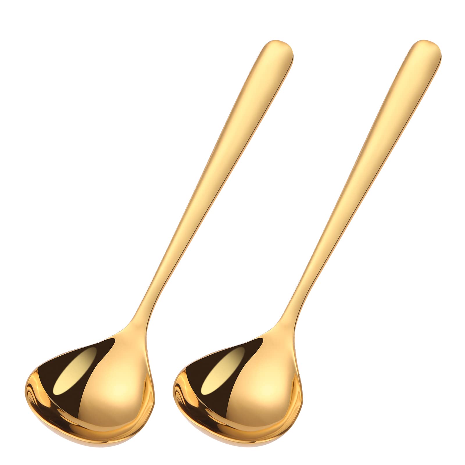 Mafier 2-Piece 1 Oz. Mini Ladle 7.68In Stainless Steel Gold Soup Spoons Small Ladle For Sauce Gravy Ladle For Gravy Boat Serving