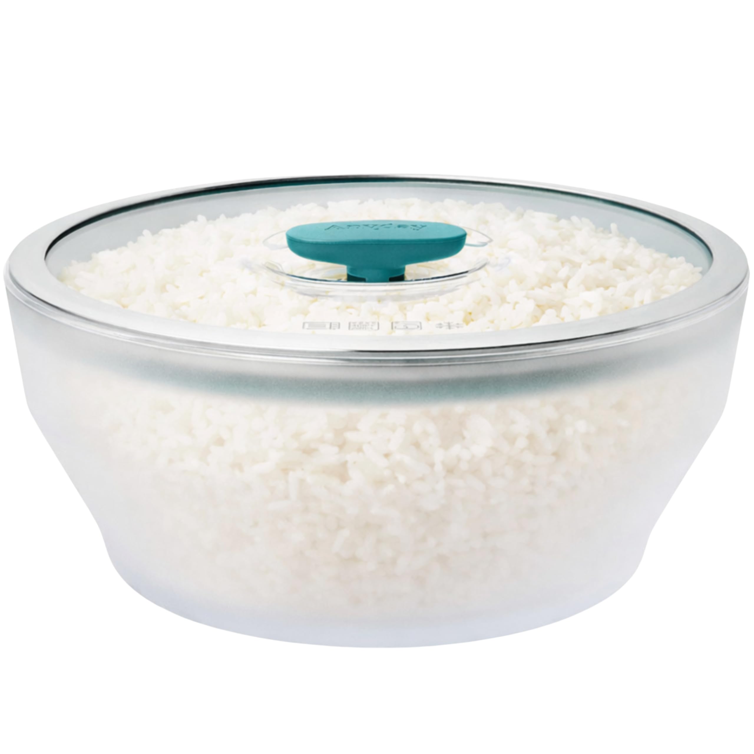 Anyday 12-Cup Microwave Rice Cooker with Glass Lid - Microwavable Safe Glass Cookware for Rice, Grains, Vegetable Steaming - BPA