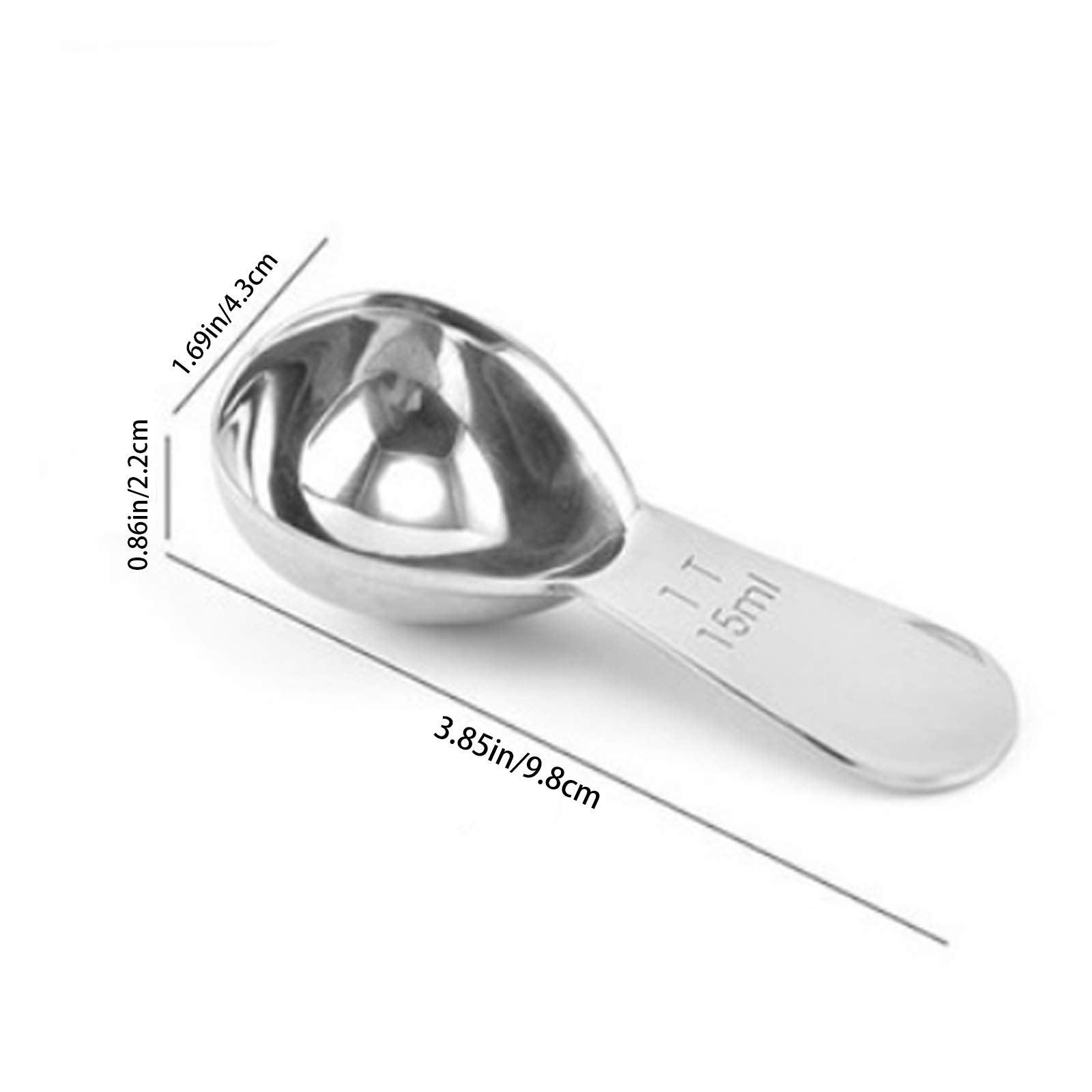 coffee scoop 3-piece set Stainless steel tablespoon measure spoon  Coffee scoop 1 tablespoon(15 ml  silver) Suitable for ground coffee  Milk  Powder brewing