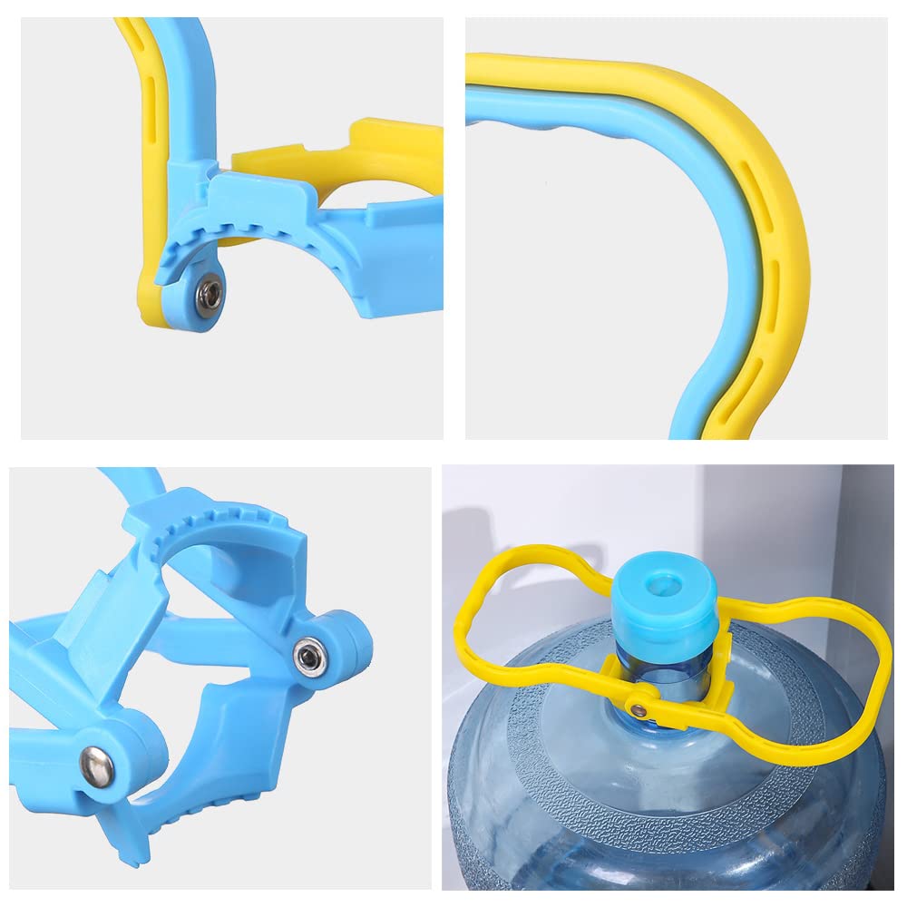 TorSor Water Bottle Handle - Heavy Duty 5 Gallon Carrier with Ergonomic Grip - Blue Plastic Non-Slip Lift Handle