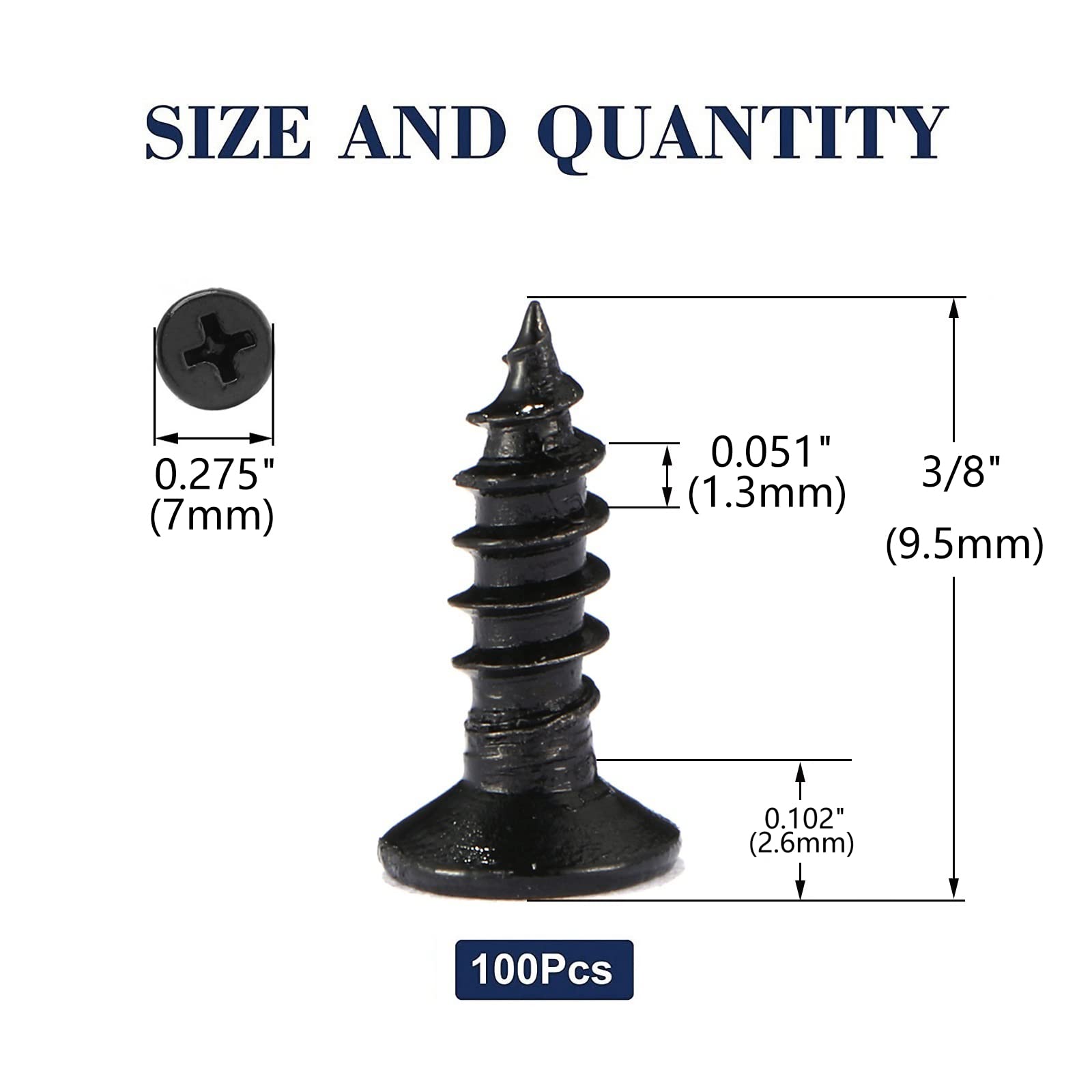 6 X 38 Wood Screw 100Pcs 18-8 (304) Stainless Steel Screws Flat Head Phillips Fast Self Tapping Drywall Screws Black Oxide By Sg