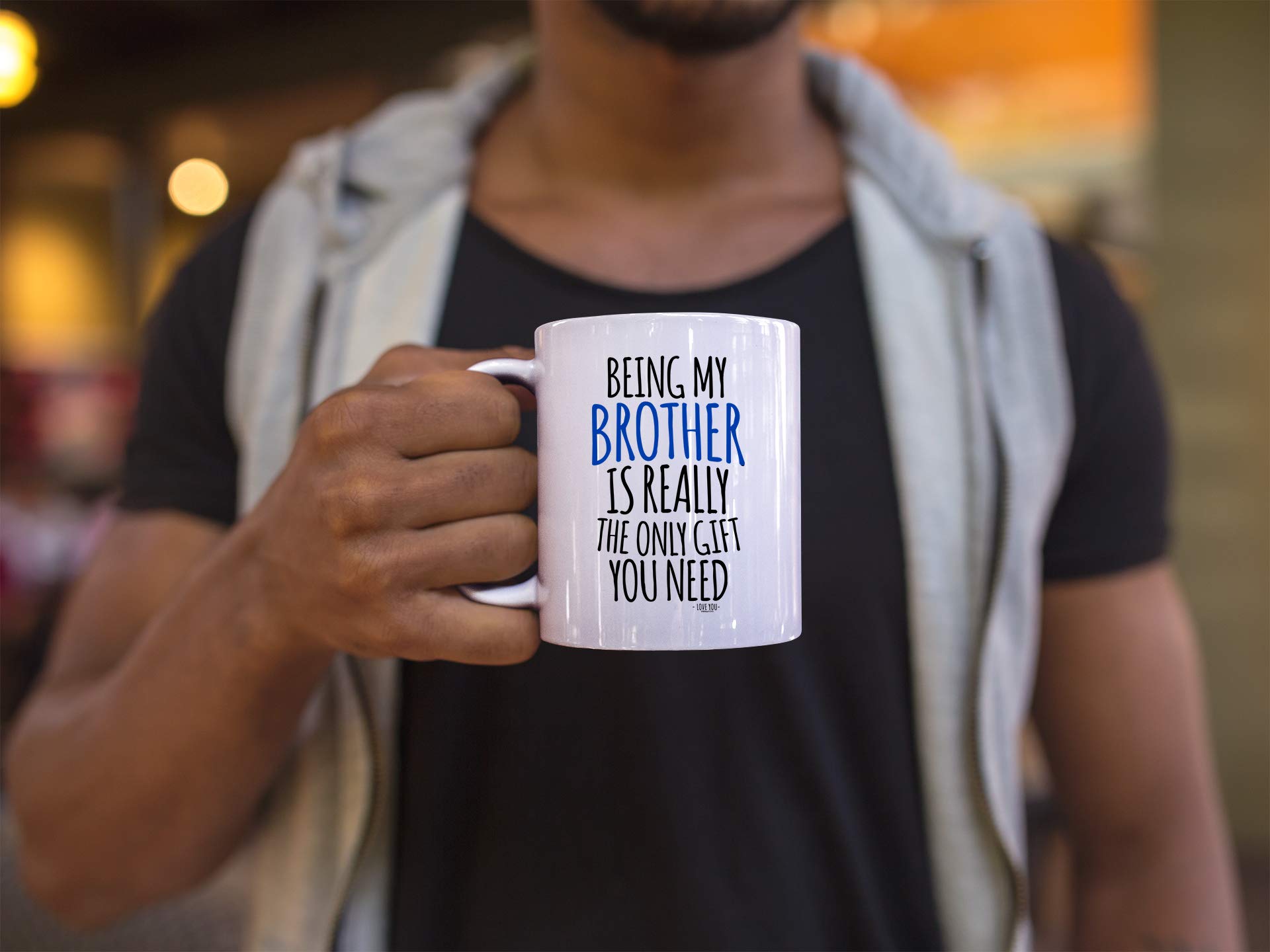 Veracco Being My Brother Is Really The Only Gifts You Need Ceramic Coffee Mug For Him Birthday (White, Ceramic)