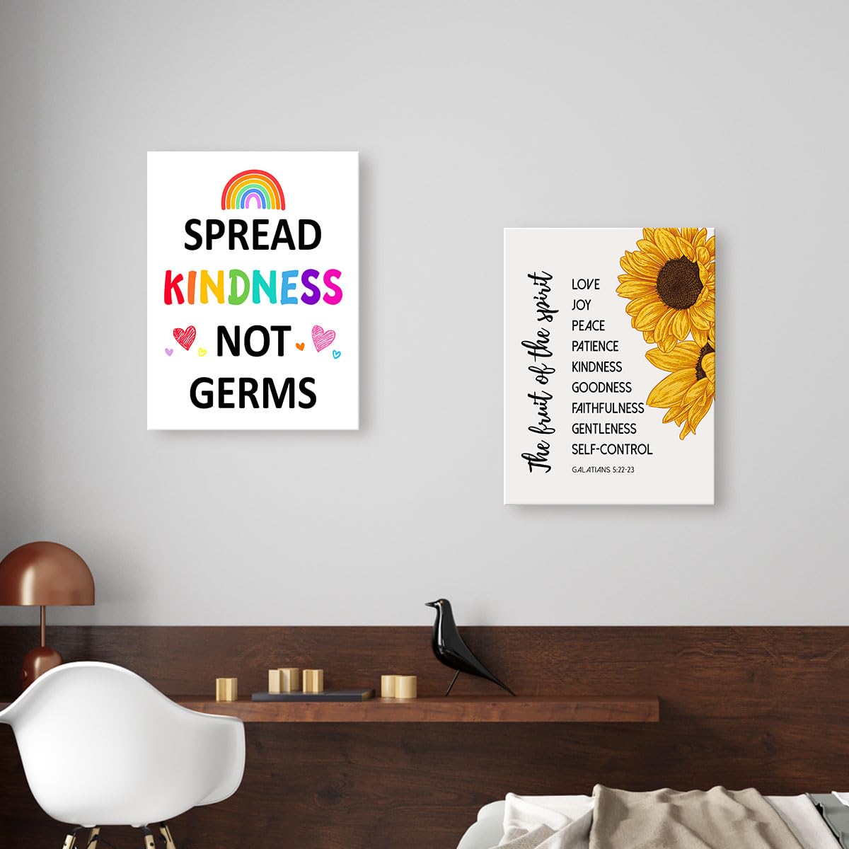 Listngbo Mental Health Canvas Wall Art,Spread Kindness Not Germs Health Clinic Motivational Quote Painting Prints Poster Ready T