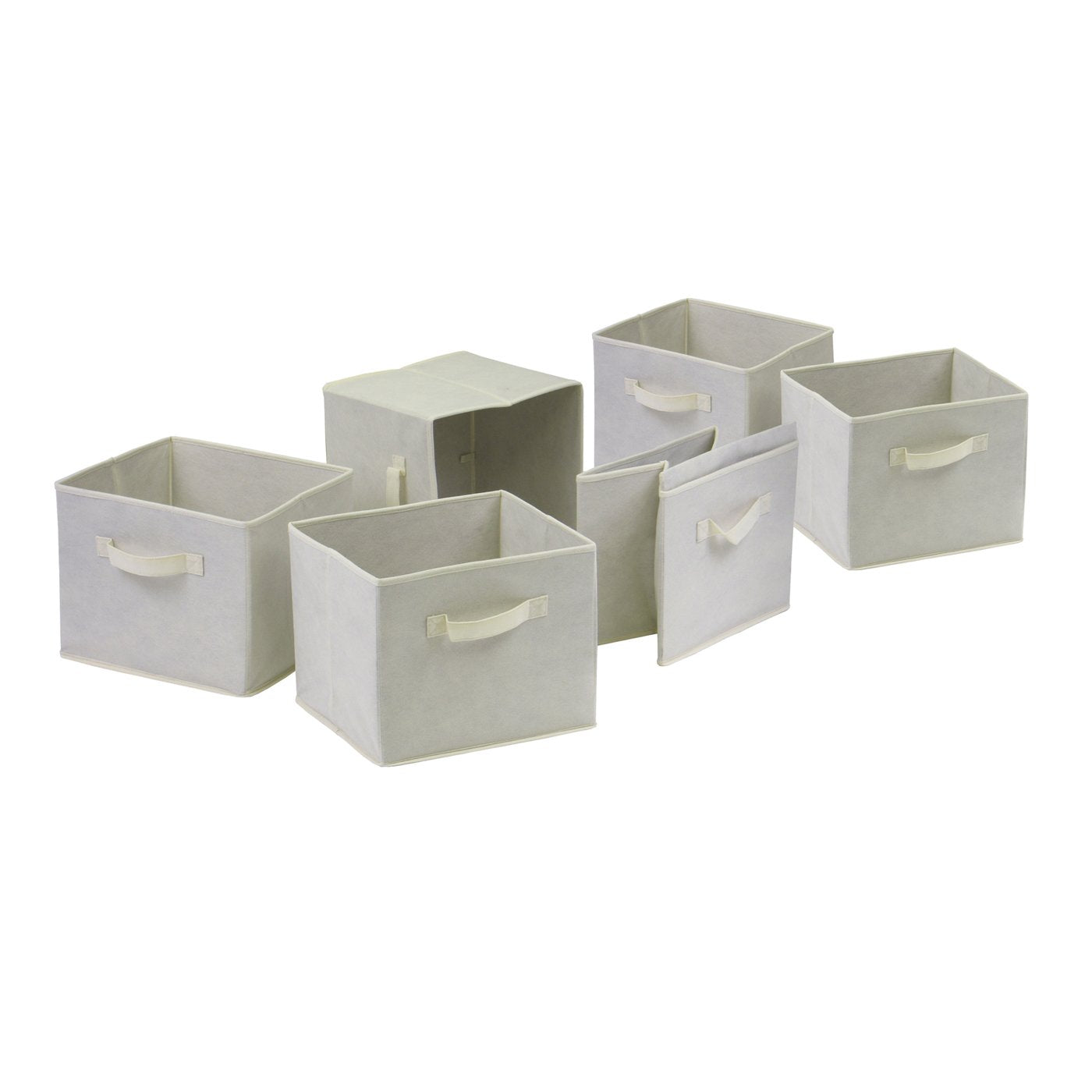 Winsome Wood Capri Foldable Fabric Baskets Set Of 6/Beige