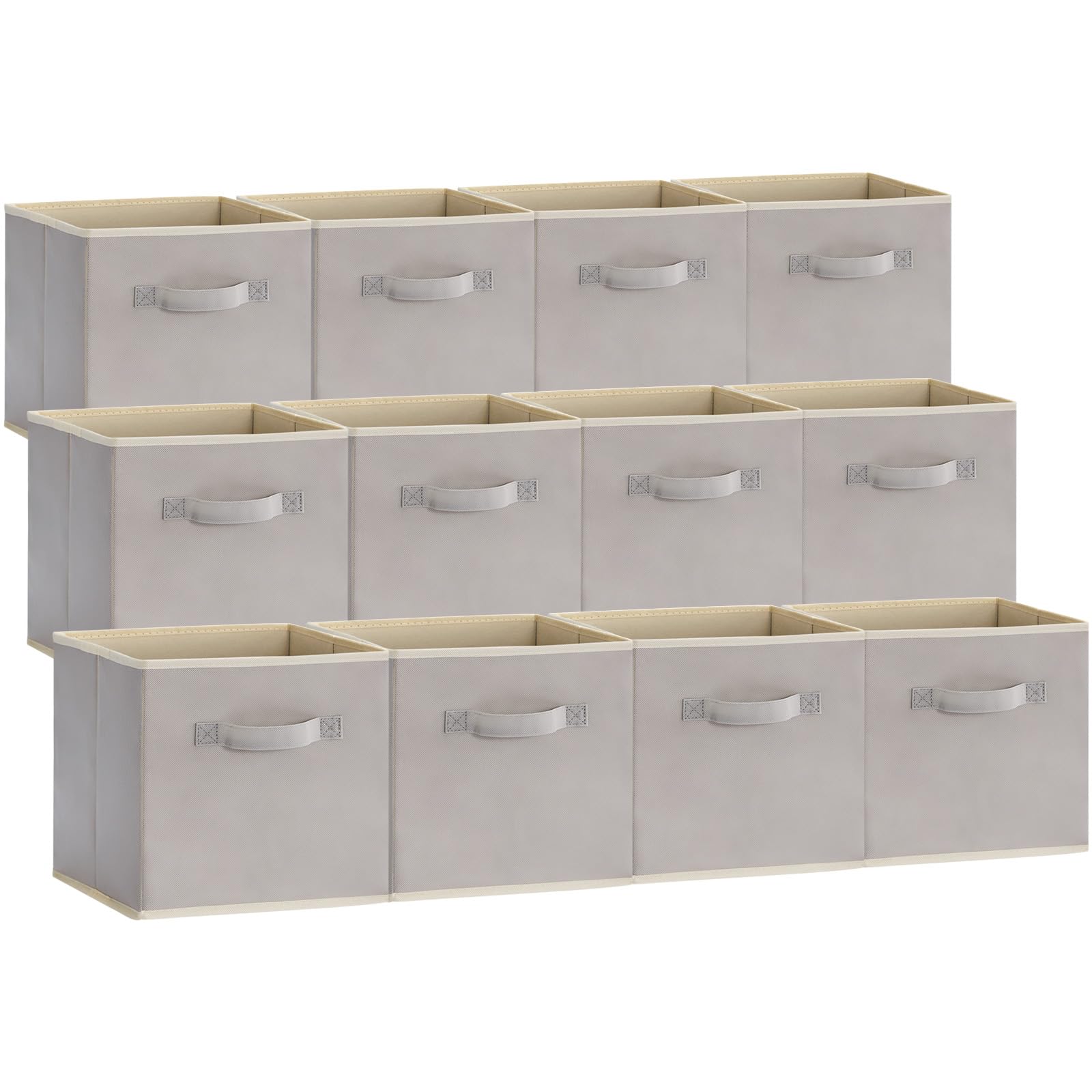 Lifewit 13 Inch Cube Storage Bins, 12 Packs Storage Cubes Foldable Decorative Fabric Storage Baskets For Organizing Home Organiz