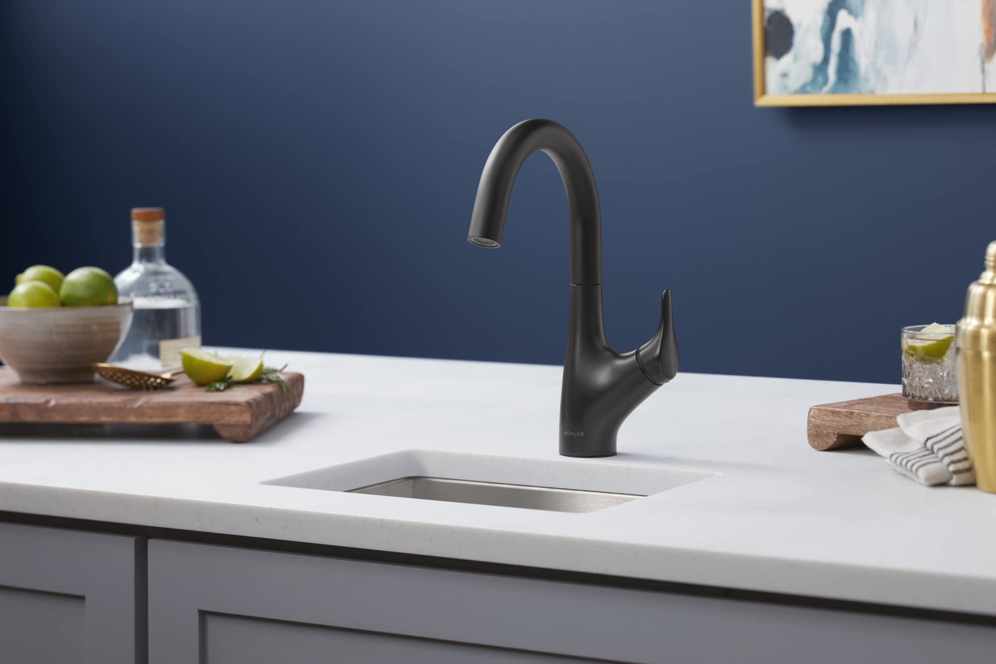 Kohler 30472-Bl Rival Single Handle, Bar Sink Faucet, Matte Black