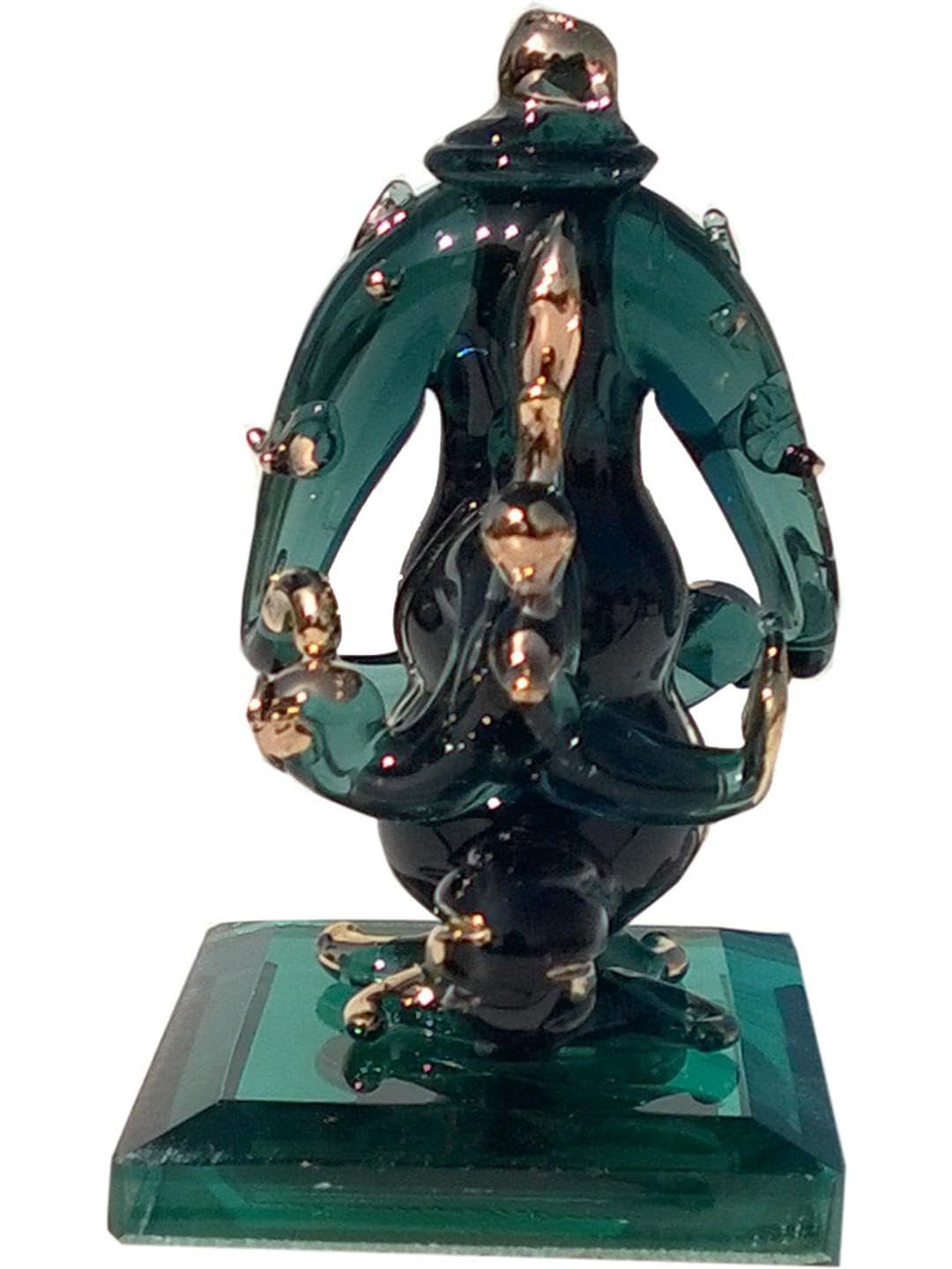 Somil God Ganesh Attractive Both Side Blessing Statue (Murti) Idol Shopiece Handmade of Crystal Glass for Worship, Decoration, C
