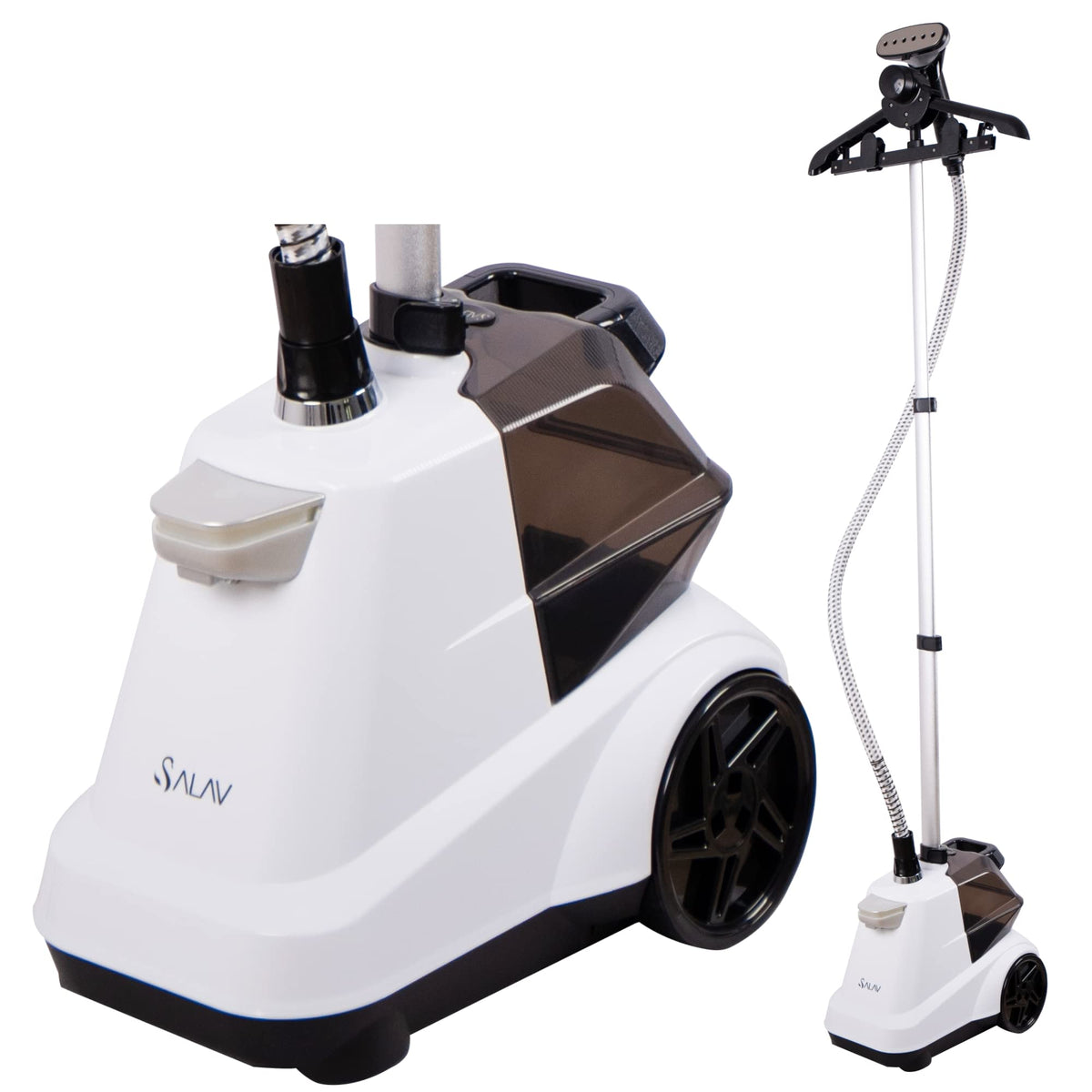 Salav Heavy Duty Commercial Full-Size Garment Steamer With Foot Pedals And Extra Large 3L (101.5 Oz) Water Tank, 1800 Watts, 90+