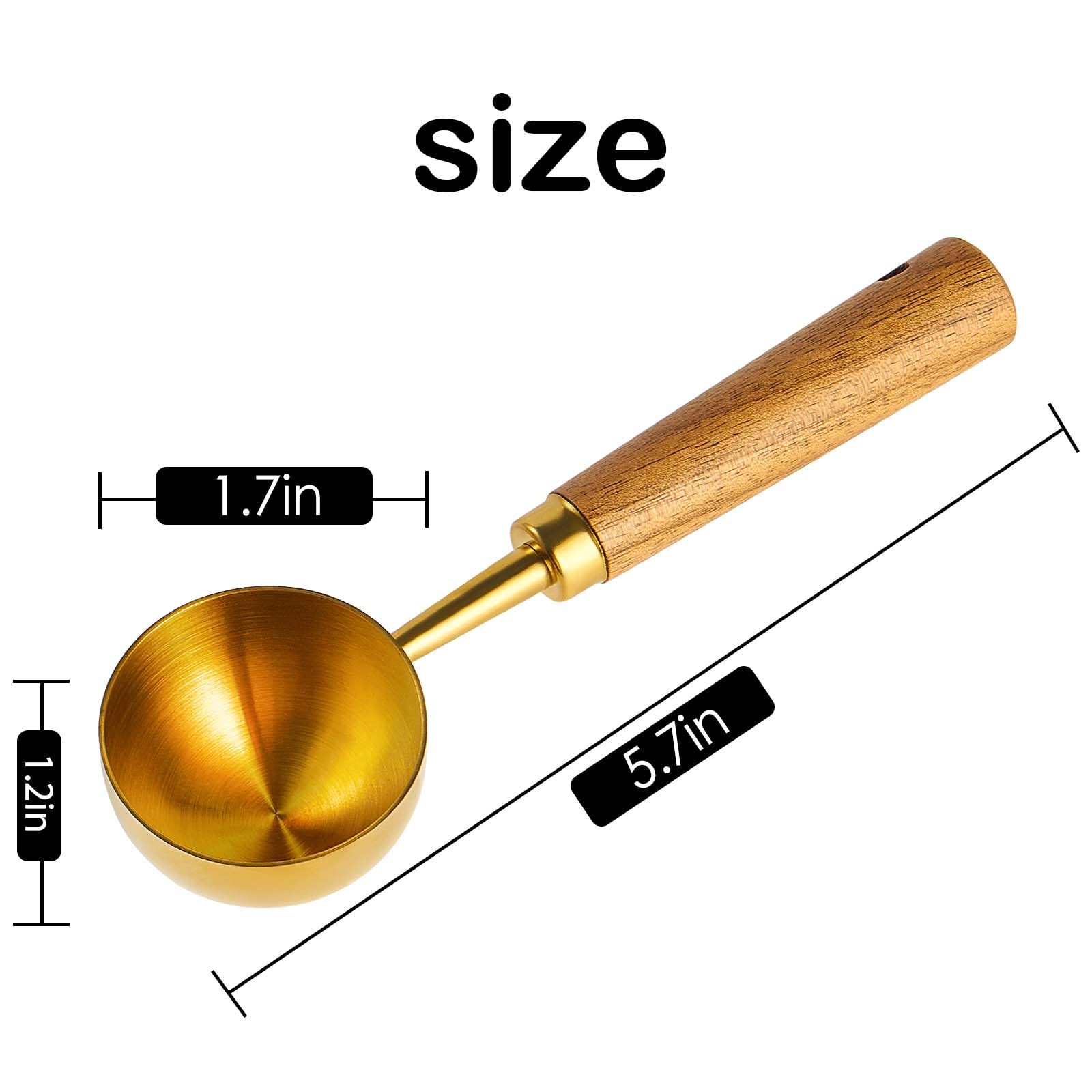 Coffee Scoop For Ground Coffee,Coffee Beans And Tea,10G-Measuring Tablespoon-304 Stainless Steel Coffee Spoon With Nature Walnut