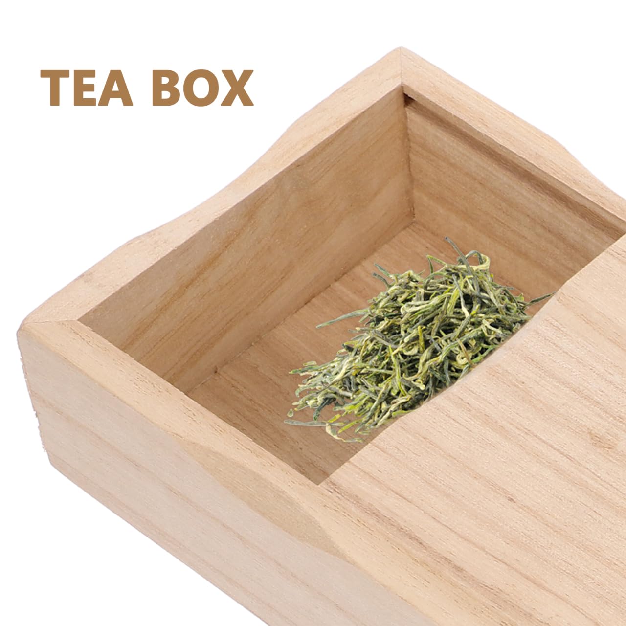 Luxshiny Vintage Wooden Box with Slide Lid: Rustic Empty Box for Loose Tea Candy Pencil Crafts and Keepsake - Khaki