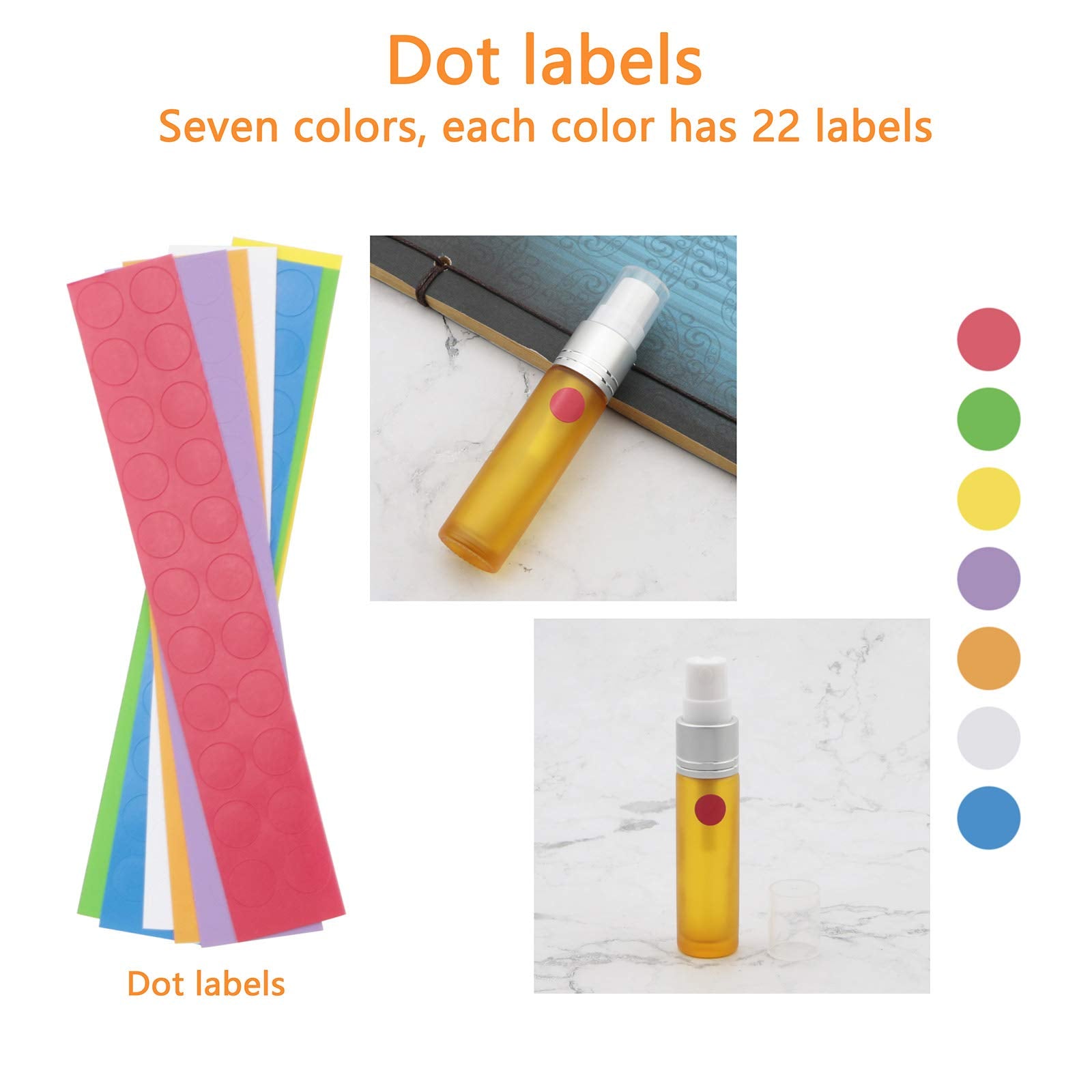 Ellbest 10Ml Empty Glass Spray Bottle Gradient Color Refillable Perfume Container (10Matte Yellow Bottles &5 Droppers &10 Funnel