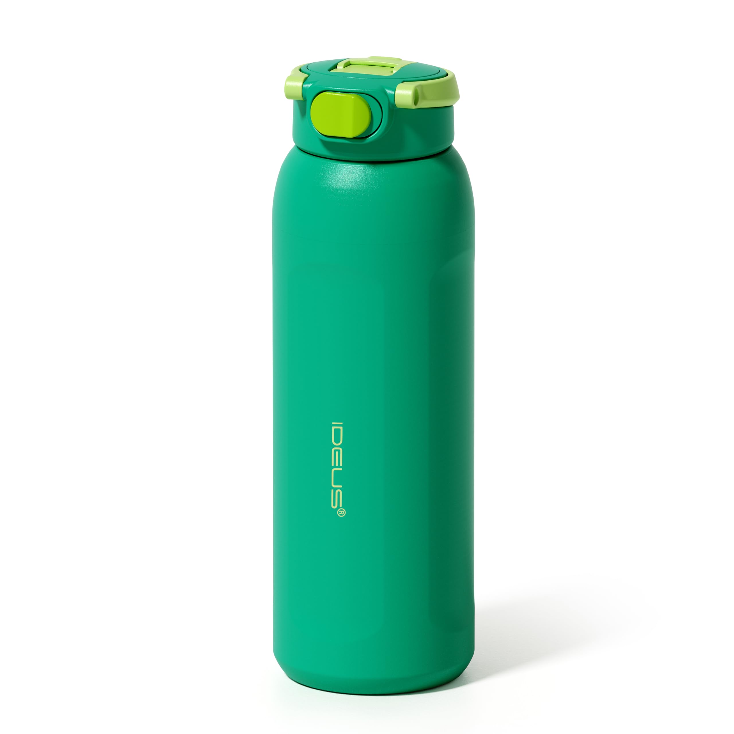 Ideus 32 oz Insulated Stainless Steel Water Bottle with Straw, Olive Green