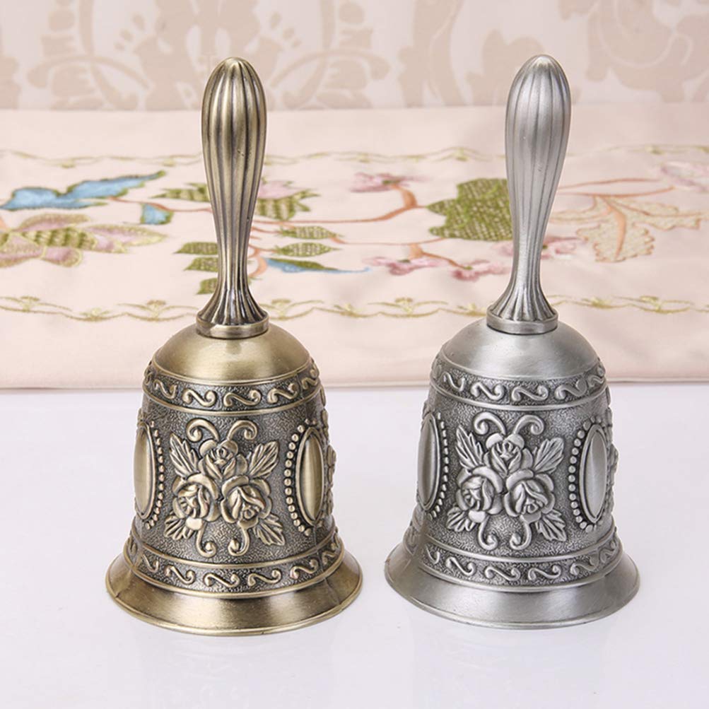 BESPORTBLE Zinc Alloy Table Bell Hand Bell (Antique Brass) Vintage Design Perfect for Hotel Kitchen
