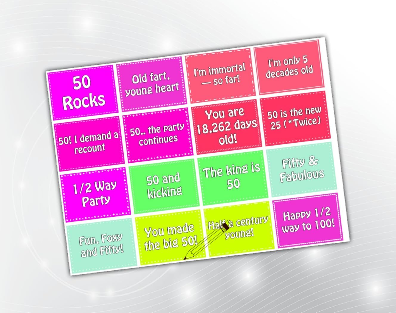 PartyStuff Props  50th Birthday Slogans (1 Piece)