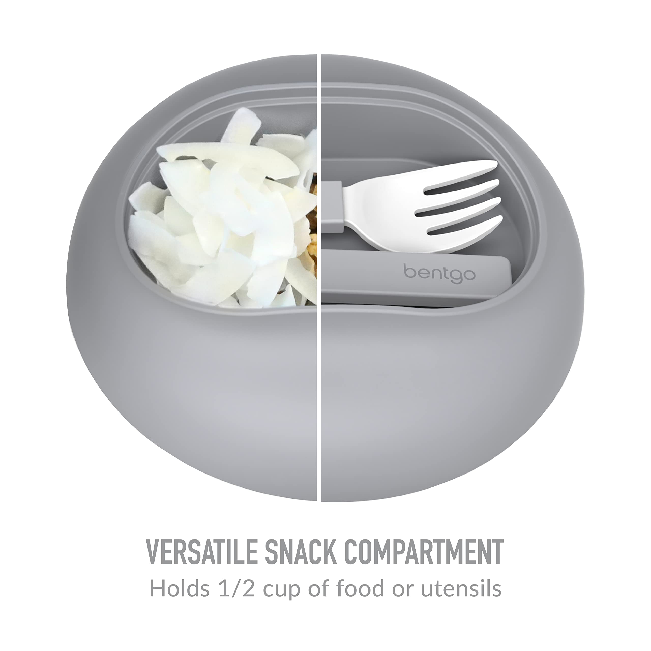 Bentgo Bowl - Insulated Leak-Resistant Bowl With Snack Compartment, Collapsible Utensils And Improved Easy-Grip Design For On-Th