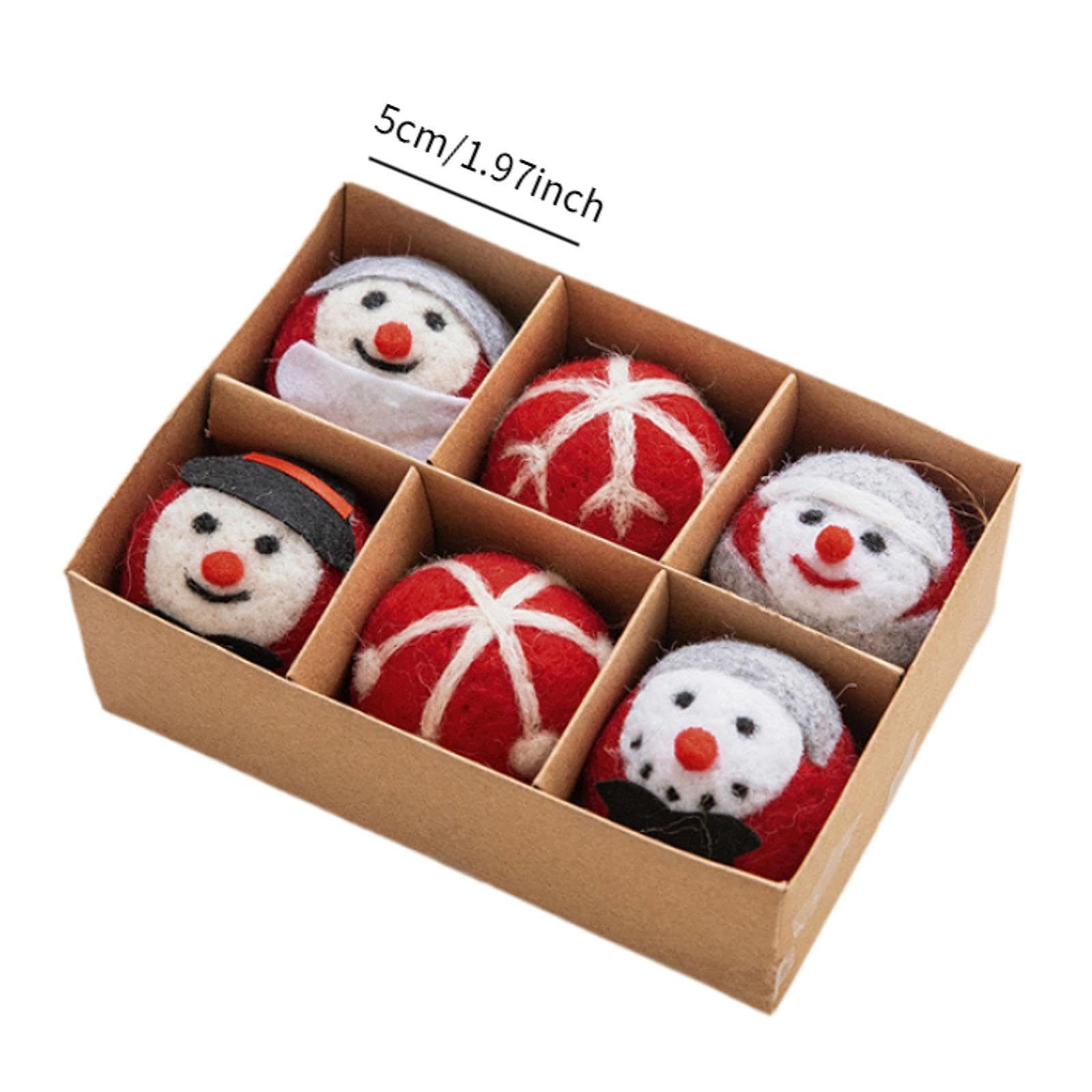 Luwecf 6X Christmas Ball Ornament Felt Ball Ornament Decorative Gifts Party Supplies Hanging Decoration for Holiday Housewarming