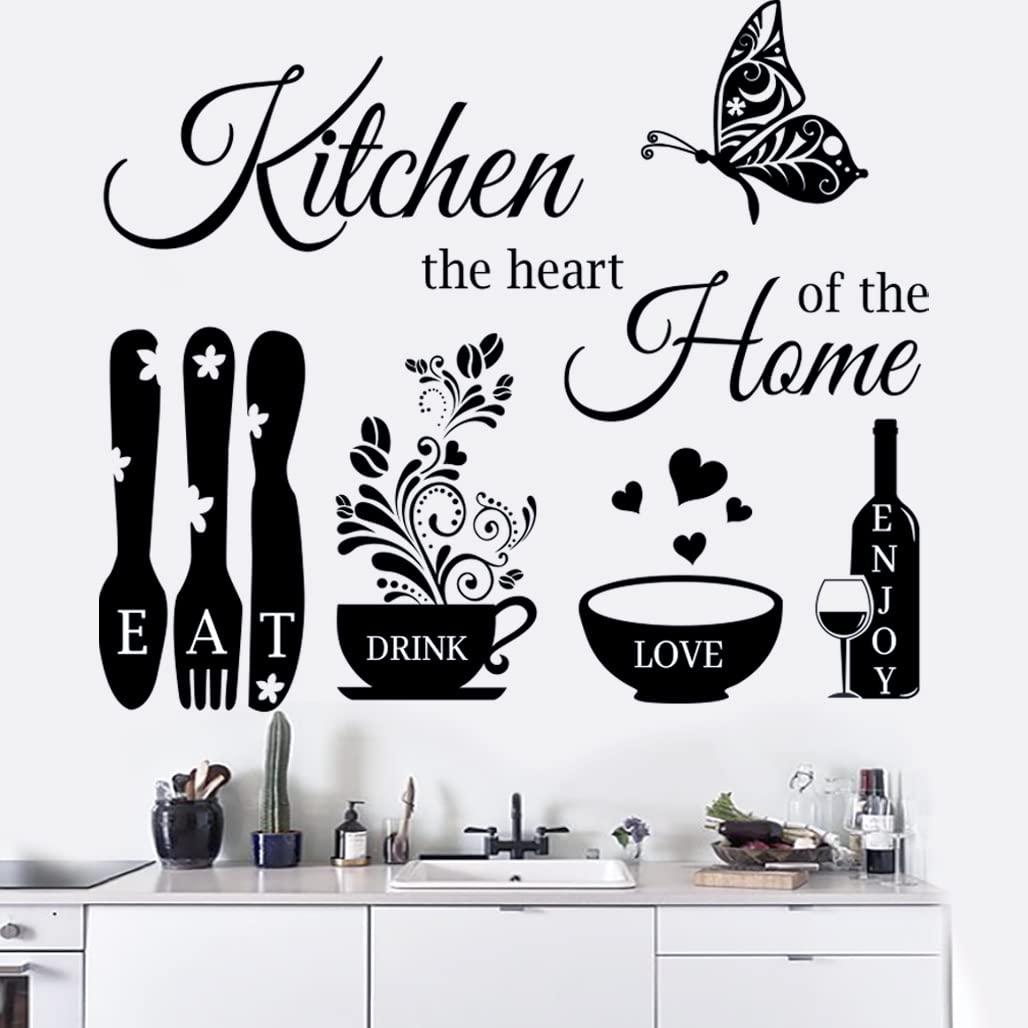 Kitchen Wall Stickers Dining Room Quotes Wall Decals The Kitchen The Heart Of The Home Vinyl Wall Sign Art Decor Home Decoration