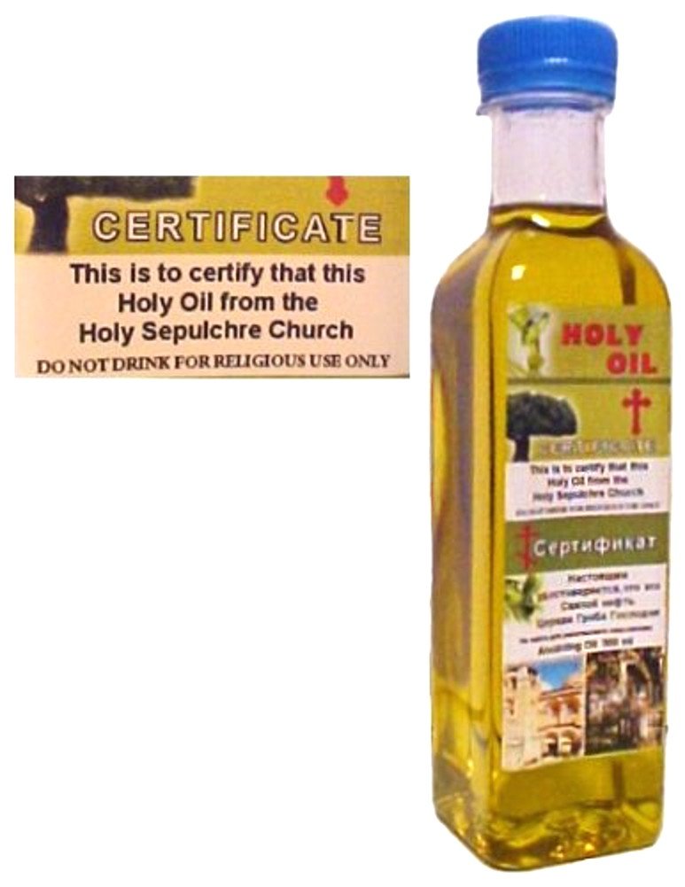 Holy Land Market Large Holy Blessed Anointing Oil from The Holy Land (Bottle with Carton)