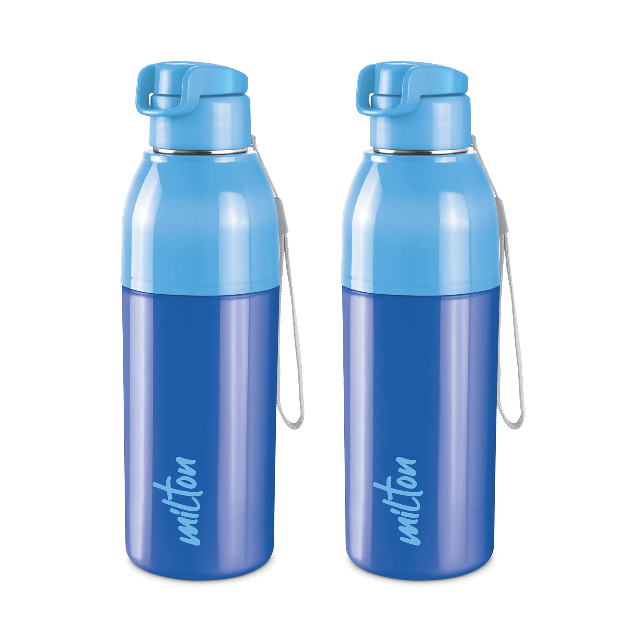 Milton Steel Convey 600 Insulated Inner Stainless Steel Water Bottle, Set Of 2, 520 Ml Each, Blue | Leak Proof | Bpa Free | Hot 
