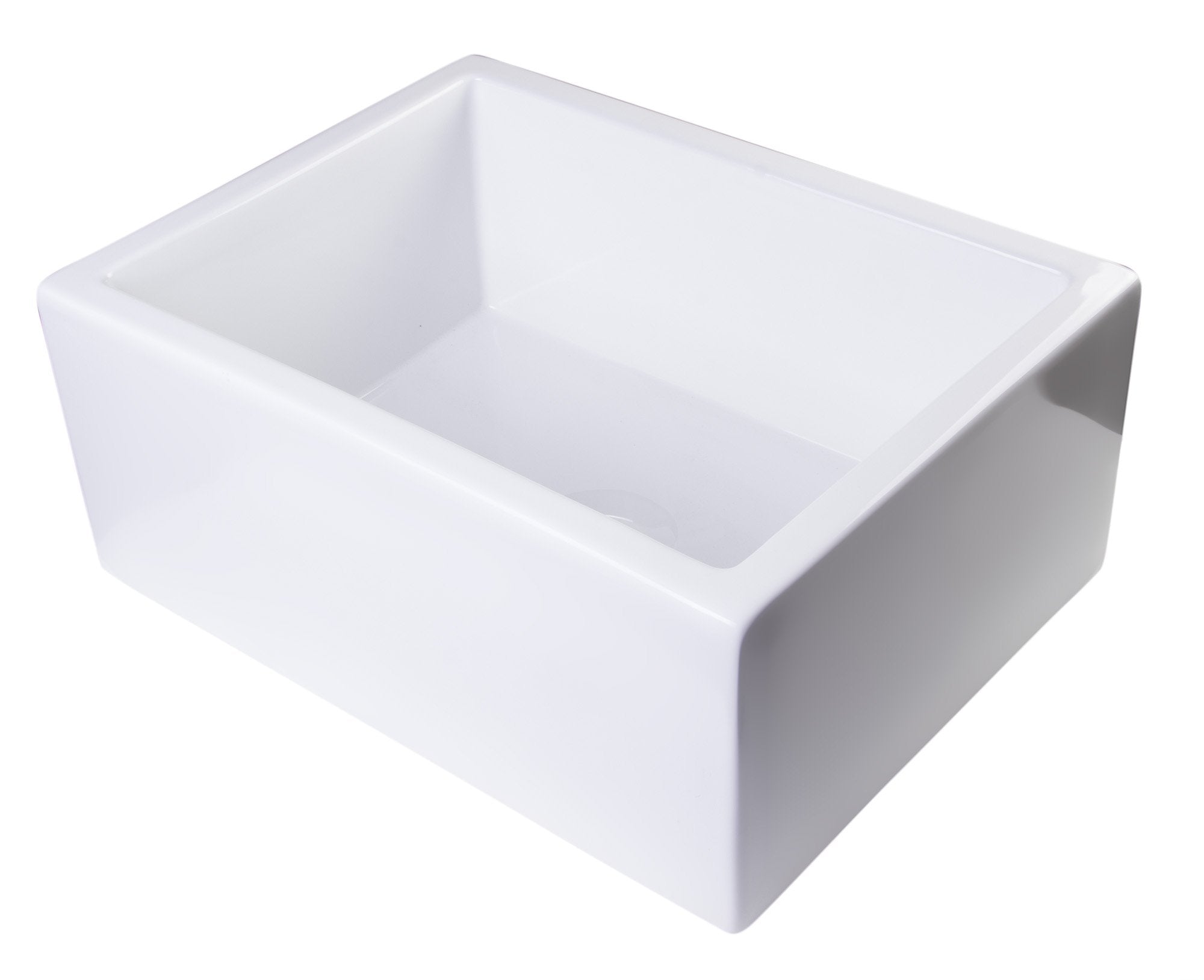 Alfi Brand Ab2418Sb-W Smooth Thick Wall Fireclay Single Bowl Farm Sink, 24, White