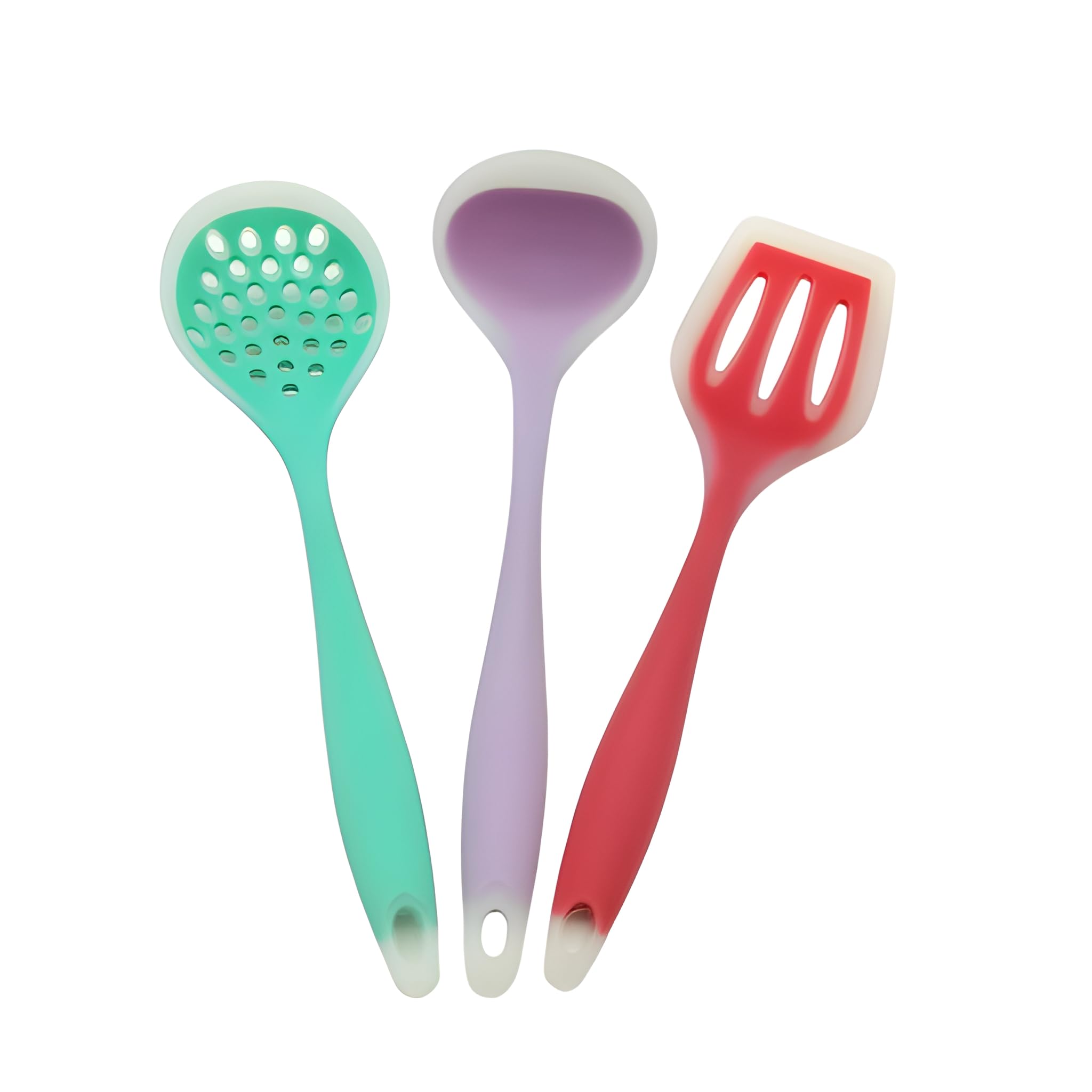 Lemon Tree Silicone Spatula Set | 3 Versatile Tools Cooking, Baking And Mixing NonStick & Heat Resistant | Strong Stainless Ste