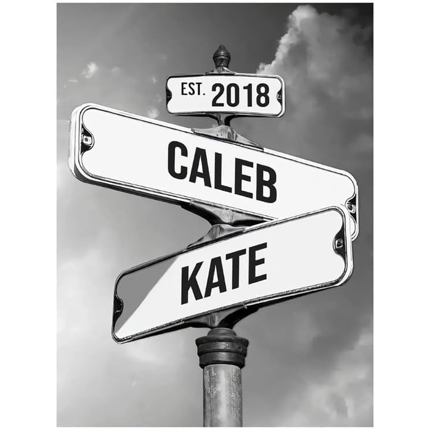 Personalized Crossroads Street Sign For Couples, Best Gift For ?Ouple, Custom Name And Date Vintage Street Sign Canvas Print, Ch