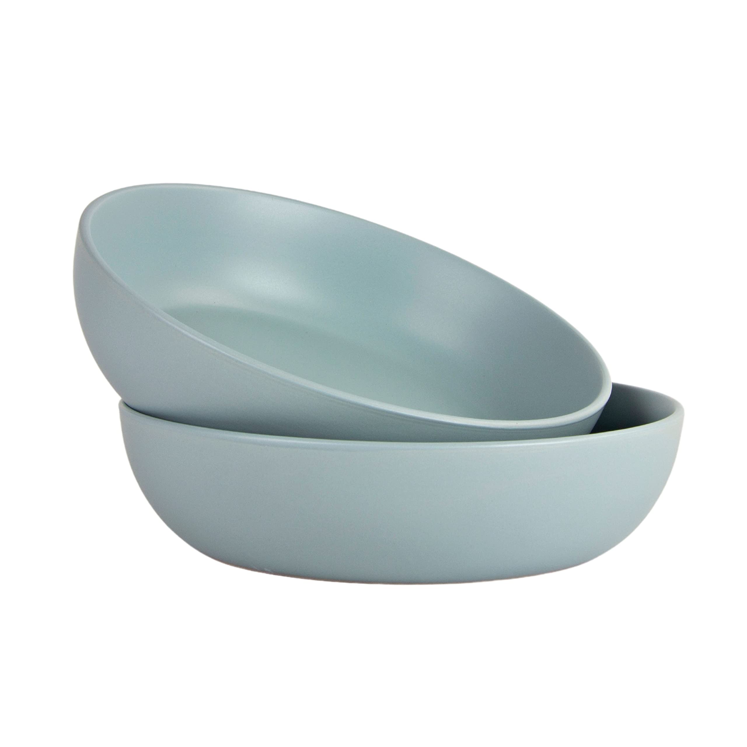 10 Strawberry Street Wazee Matte 9/48oz Serving Bowl, Set of 2, Mineral Blue