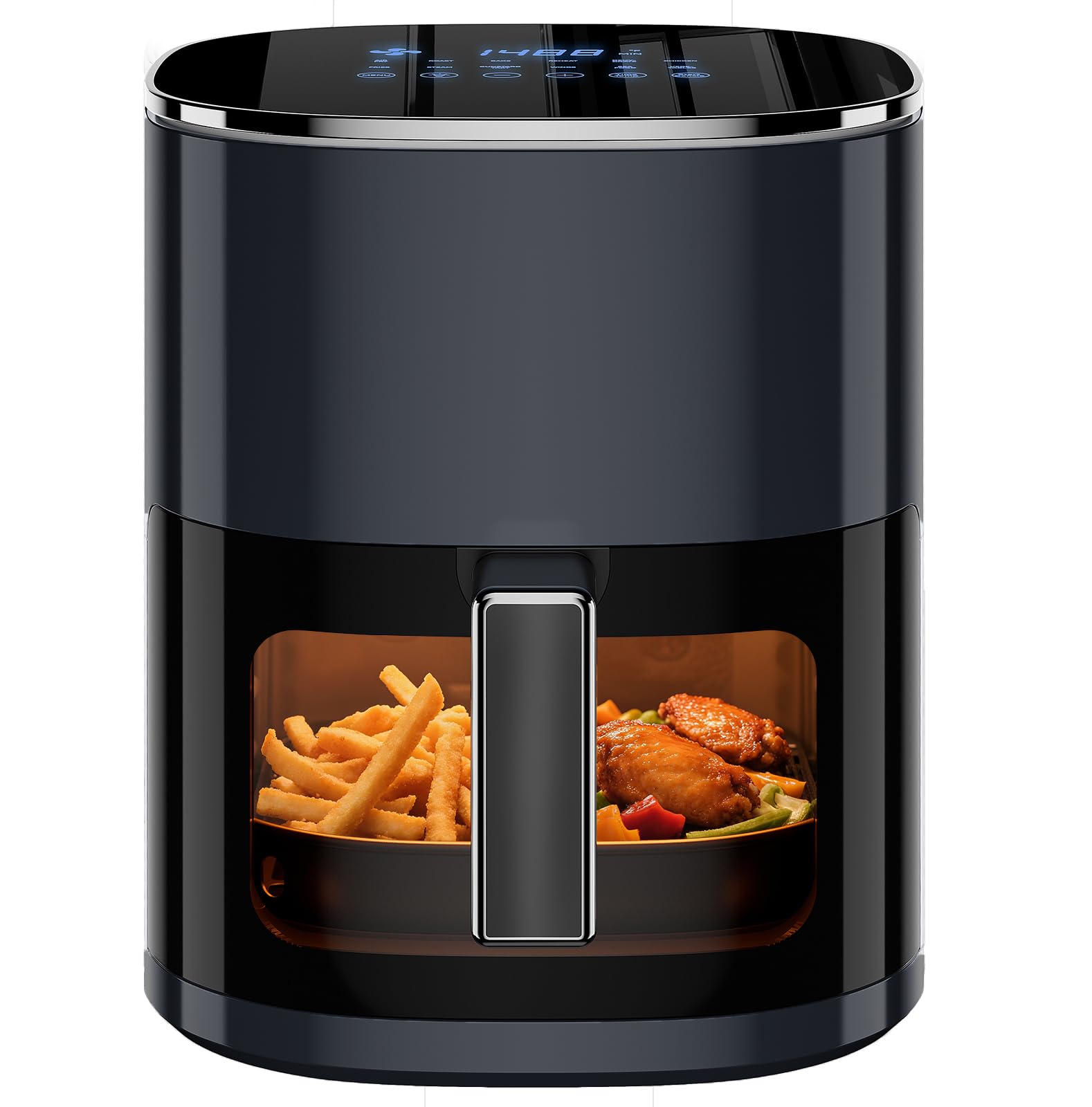 Simple Deluxe 12-in-1 Air Fryer 6.34 Qt, Digital Preset Airfryer with Visible Window, Nonstick and Dishwasher-Safe Basket, Air F