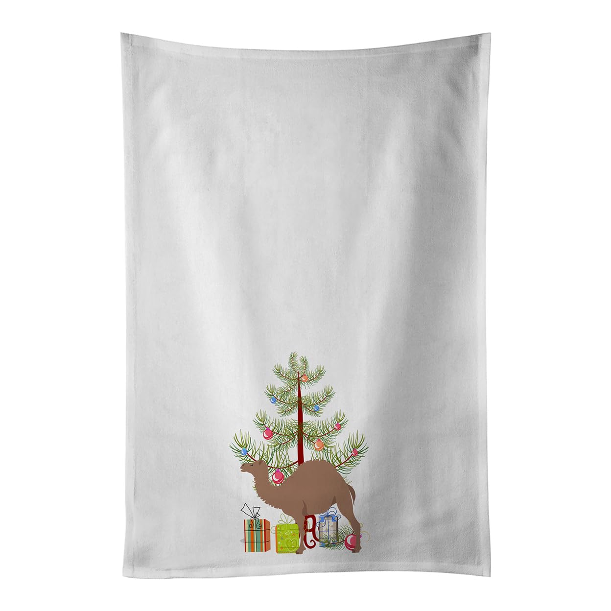 F1 Hybrid Camel Christmas White Kitchen Towel Set of 2