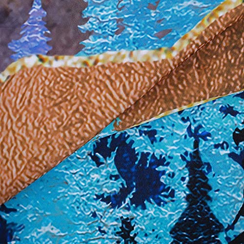 Rosielily Mountain Shower Curtain, Nature Shower Curtain Blue Shower Curtain Set Hooks, Waterproof Cool Art Forest Shower Curtai