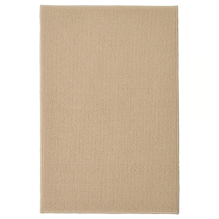 stoRk FINTSEN Bath Mat, 100% Recycled Polyester, 40x60 cm, Latex Backing, Machine Washable, QuickDrying (Beige)